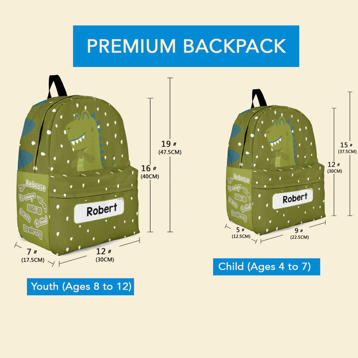 Be Unique Be Happy Be You - Personalized Kid Backpack - Animal Version - Image 4