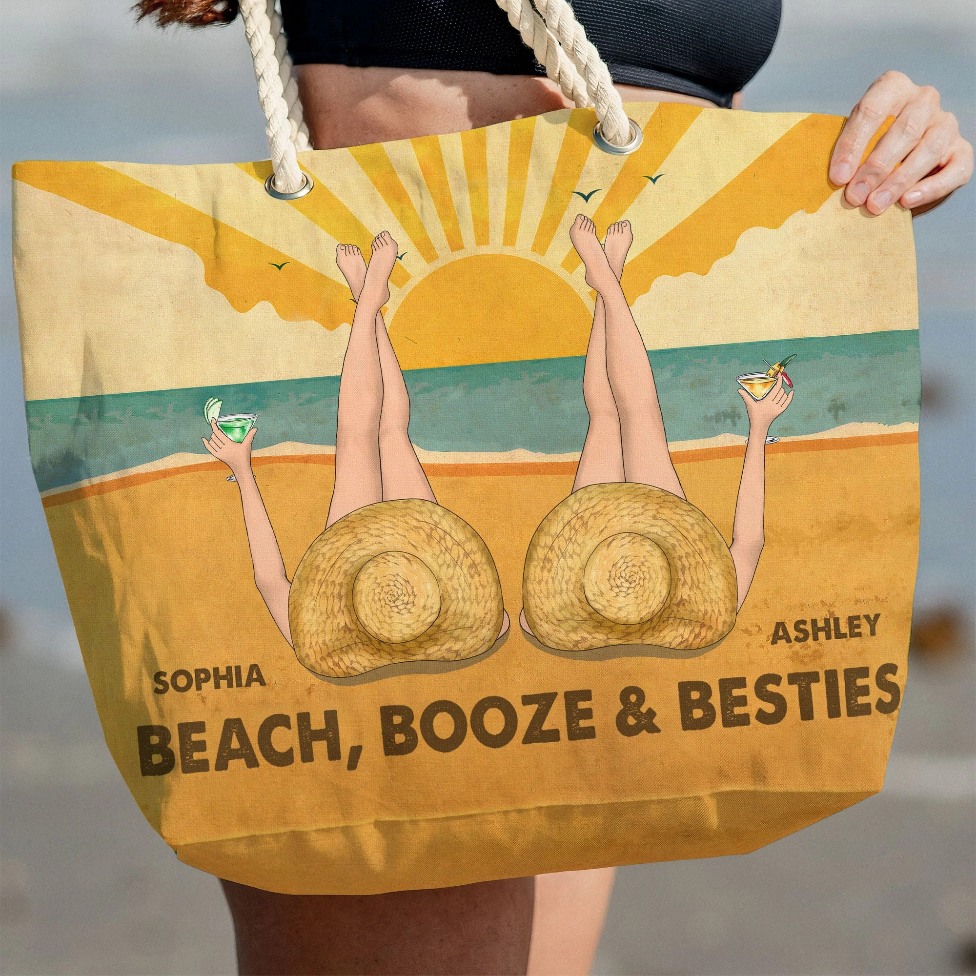 Beach, Booze & Besties - Personalized Beach Bag - Image 4