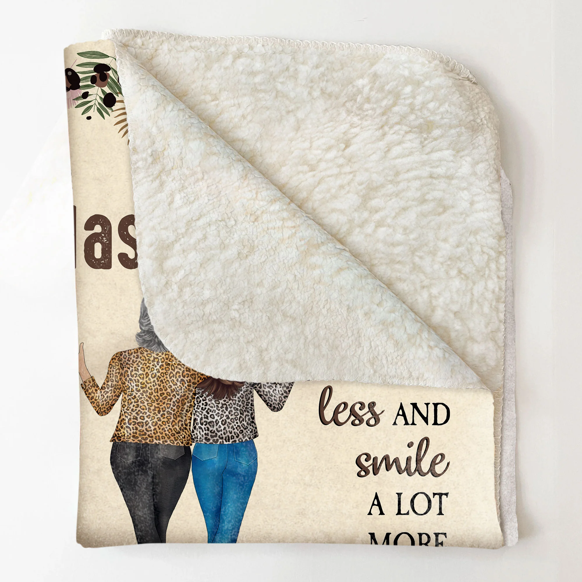 Because Of You, I Laugh A Little Harder - Personalized Blanket - Gift For Friend - Image 6