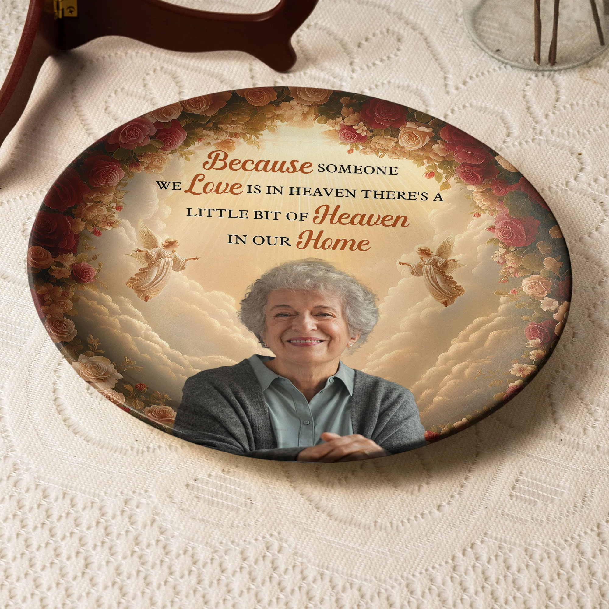 Because Someone We Love Is In Heaven - Personalized Photo Ceramic Plate - Image 5
