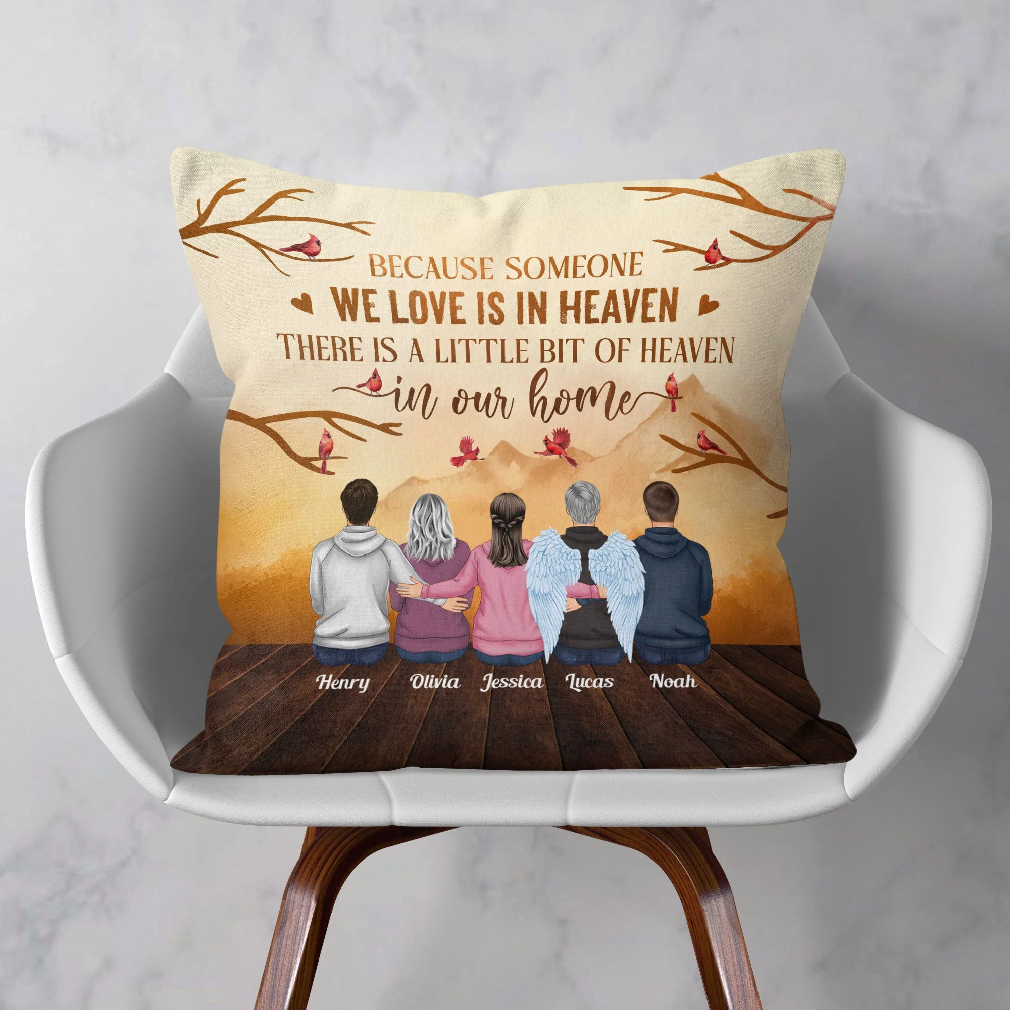 Because Someone We Love Is In Heaven - Personalized Pillow (Insert Included) - Memorial Gift For Family Members, Remembrance - Image 2