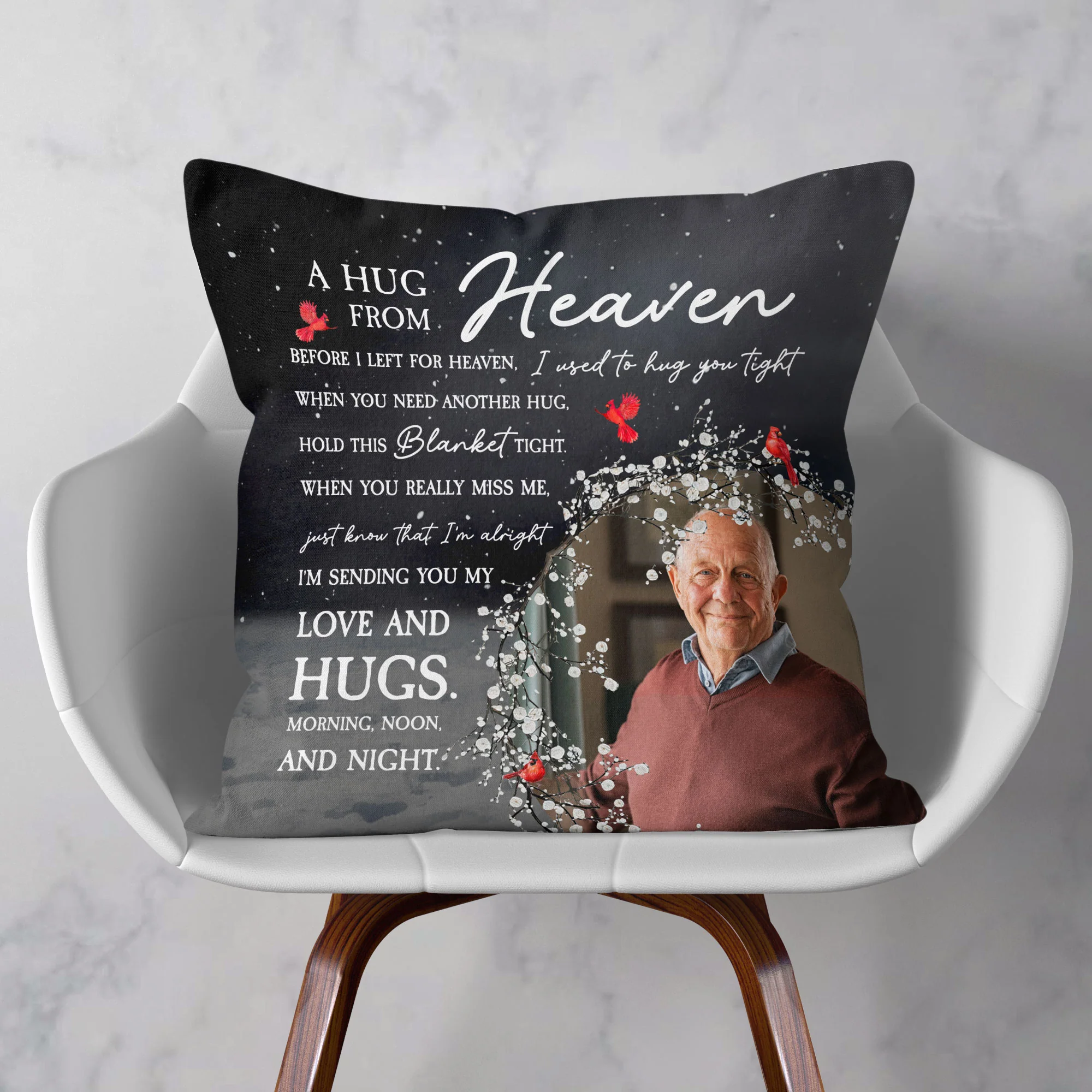 Before I Left For Heaven I Used To Hug You Tight - Personalized Photo Pillow - Image 4
