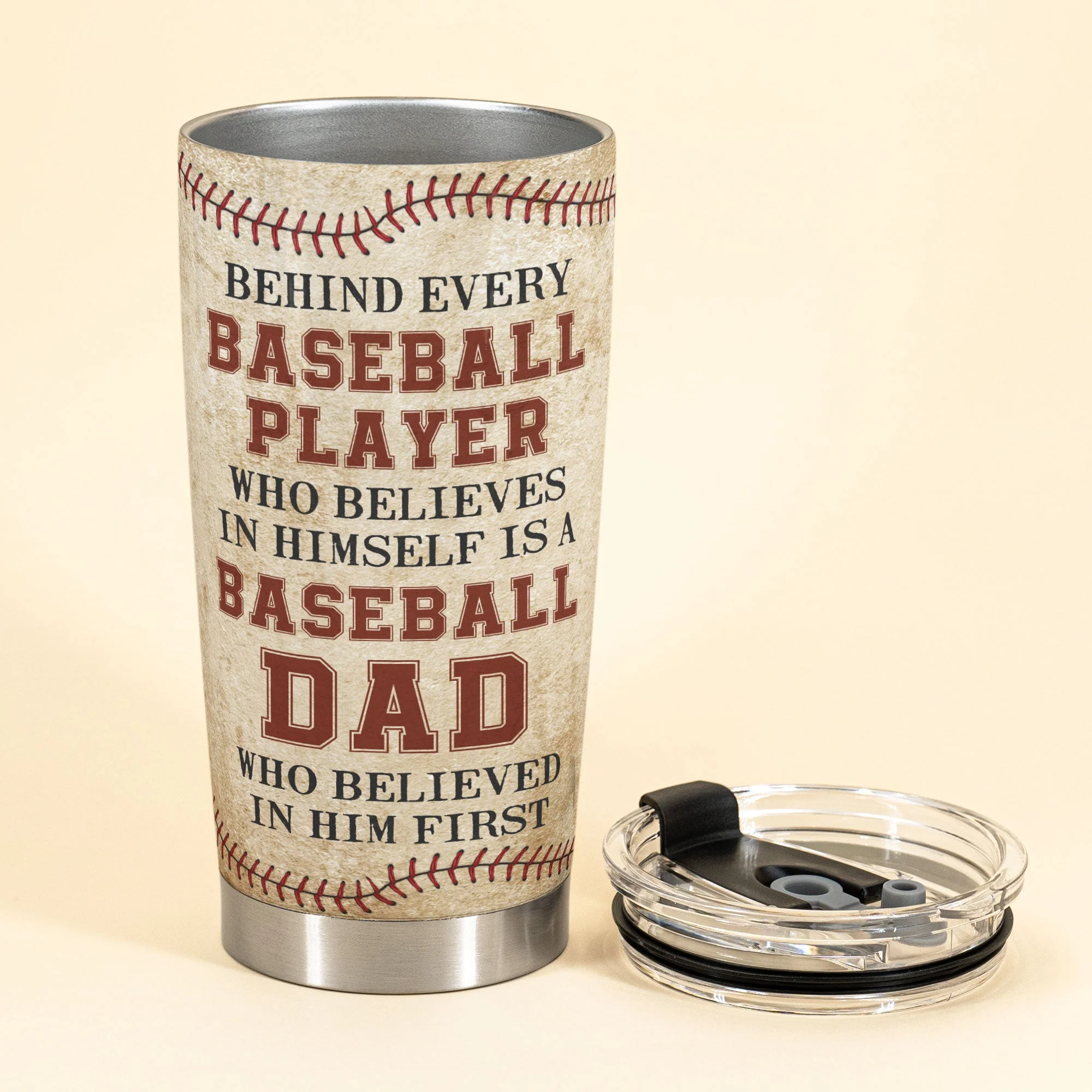 Behind Every Baseball Player - Personalized Tumbler Cup - Image 3