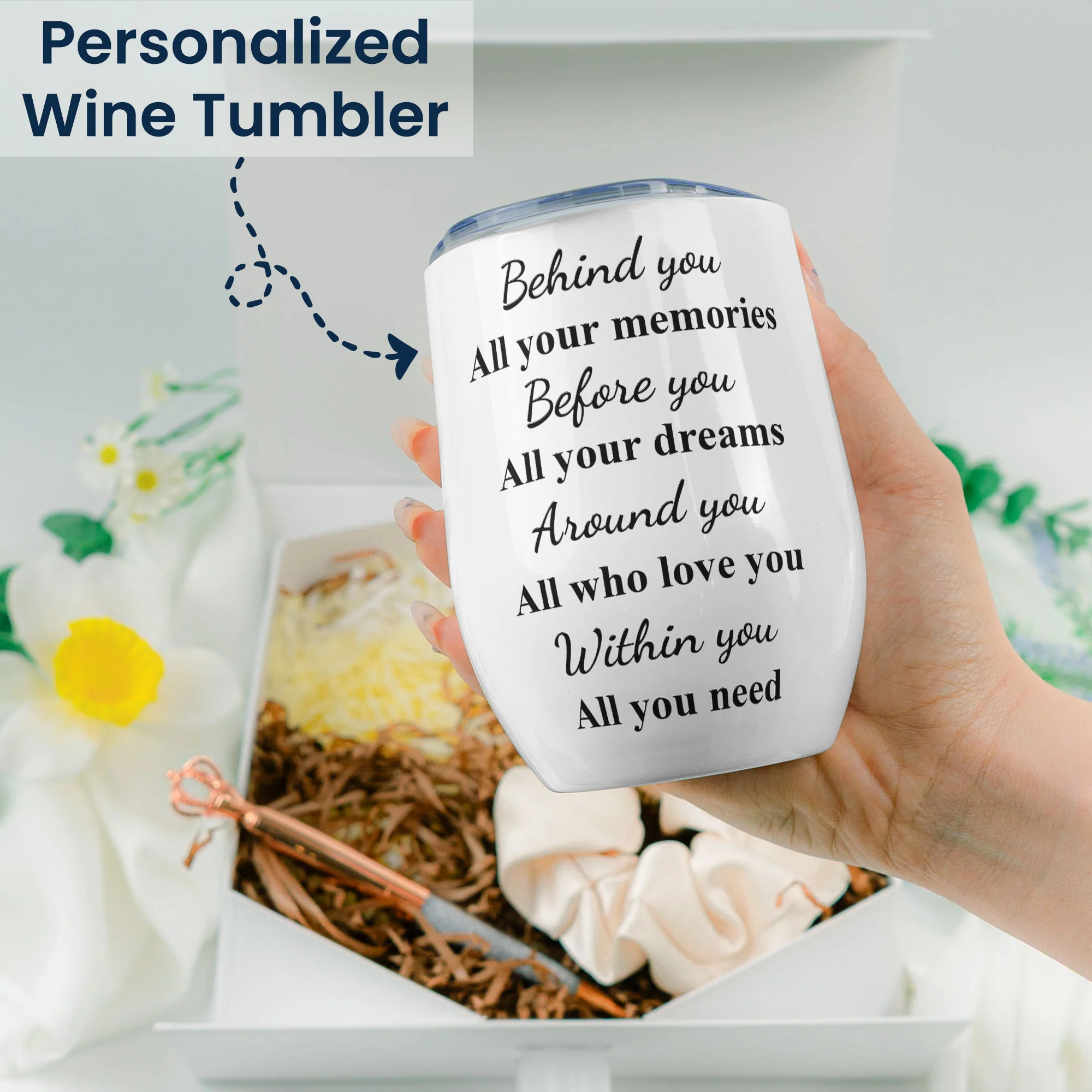 Behind You All Your Memories Custom Birth Month Flower - Graduation Gift Box Set - Image 3