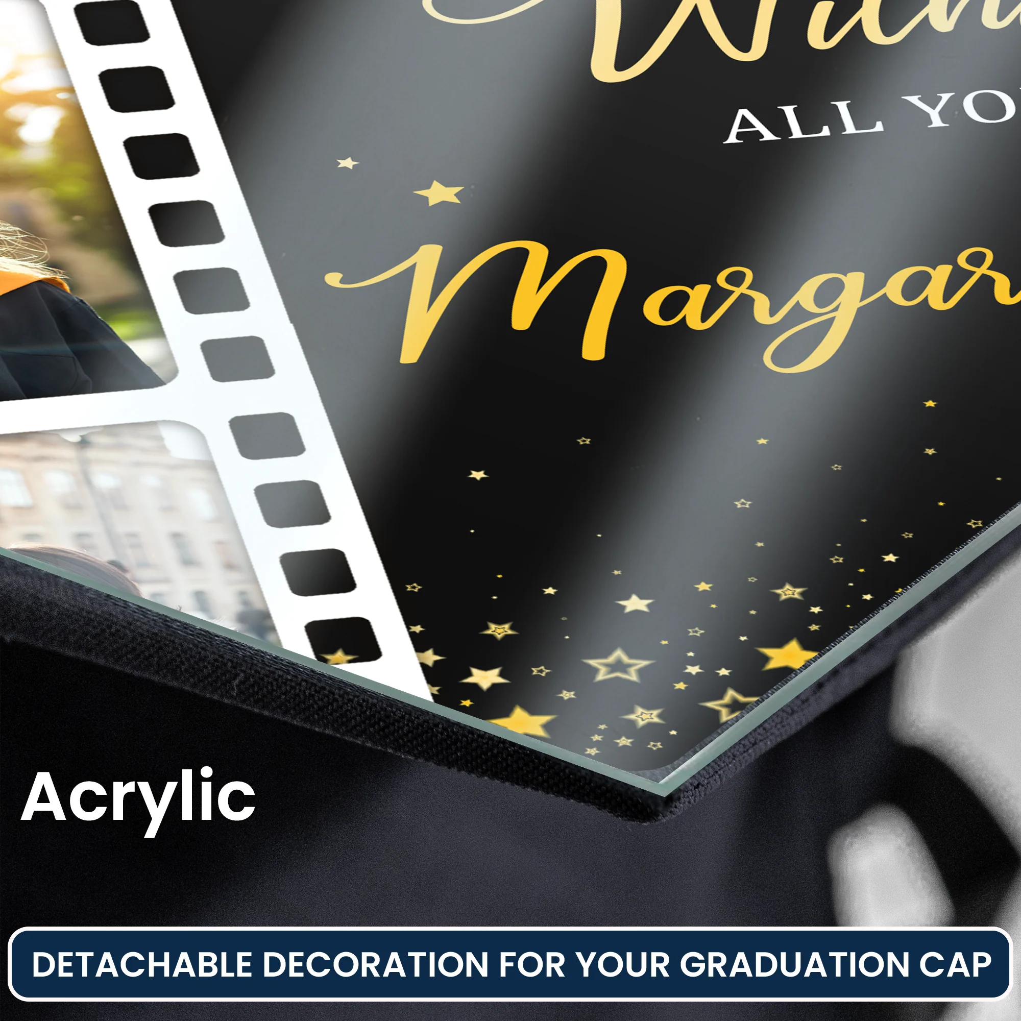 Behind You All Your Memories - Personalized Photo Graduation Cap Topper - Image 5