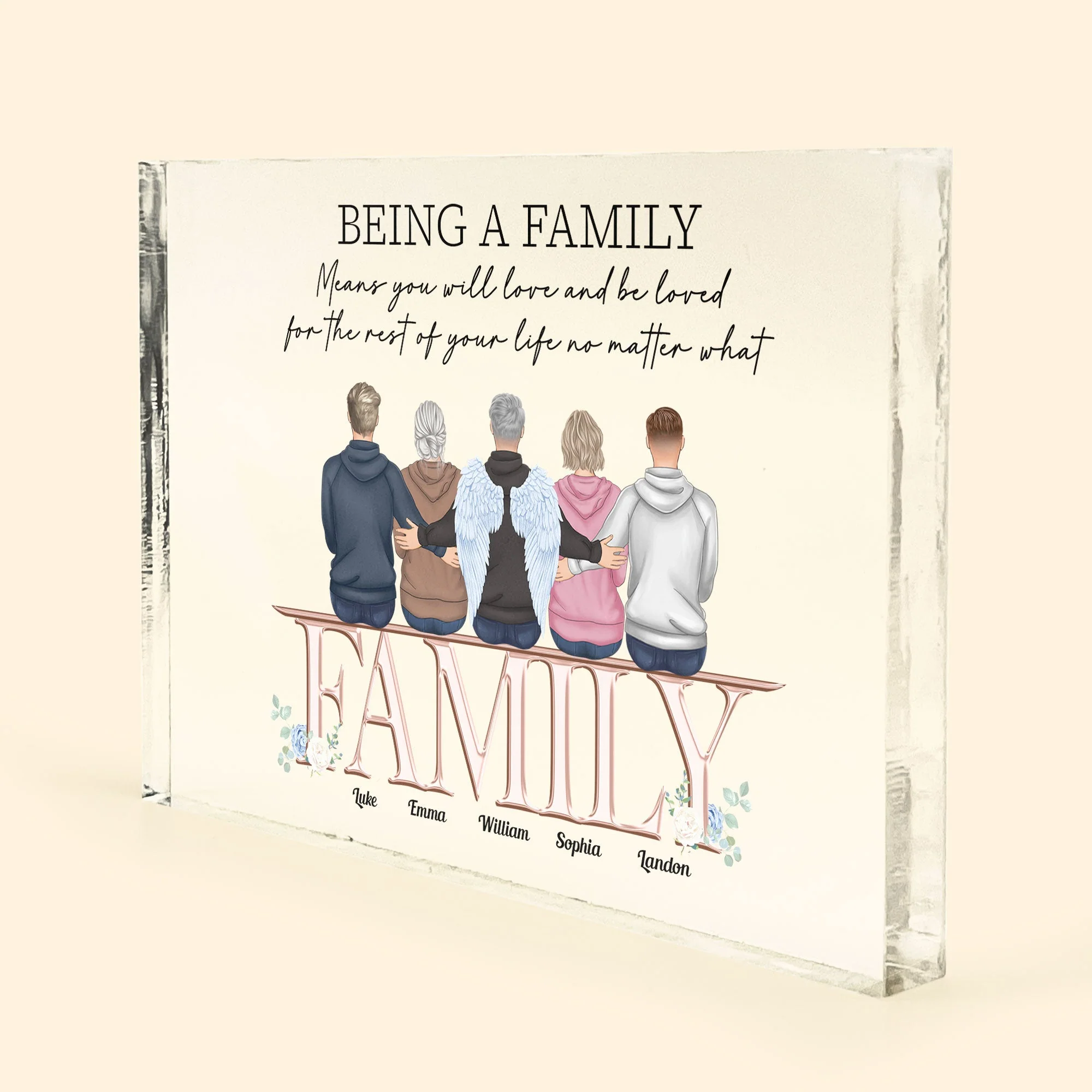 Being A Family Means You Will Love - Personalized Rectangle Acrylic Plaque - Image 2