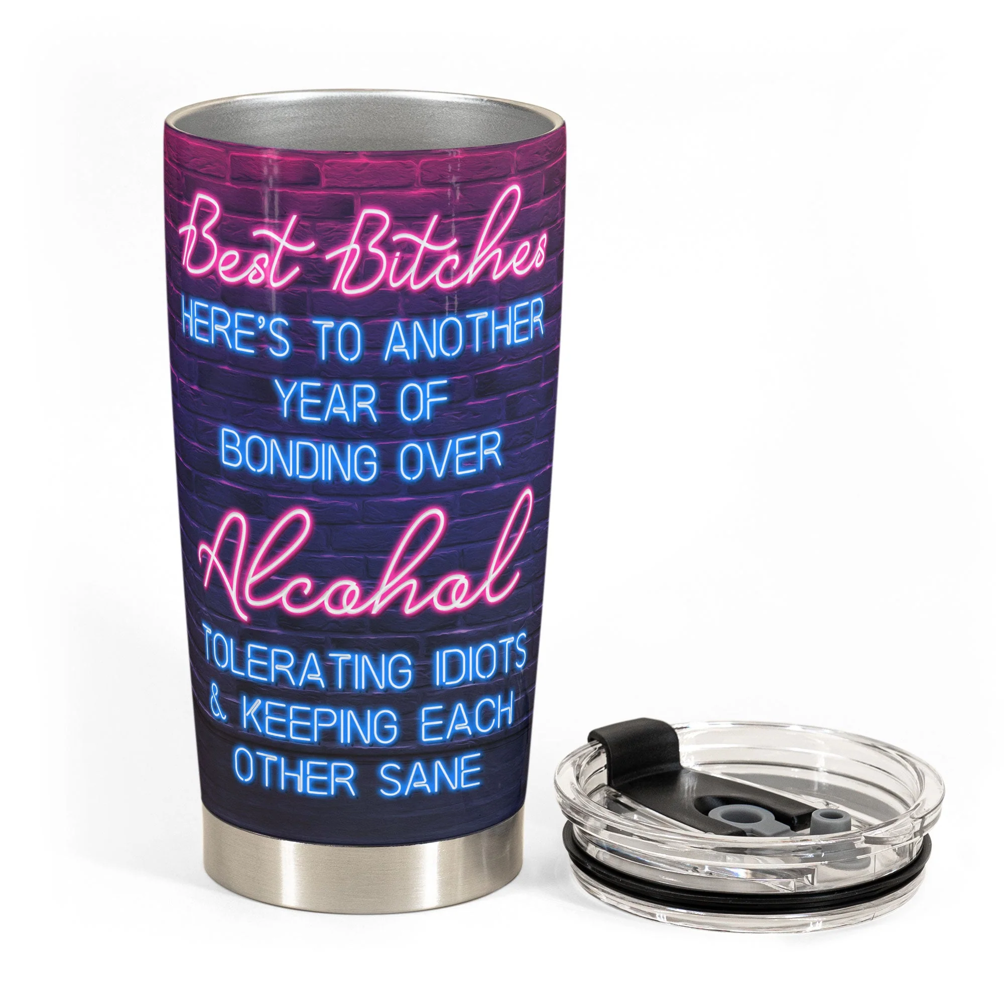 Best Bitches Bonding Over Alcohol - Personalized Tumbler Cup - Birthday Gift For Besties, Friends Crew, Girls, Sisters - Image 3