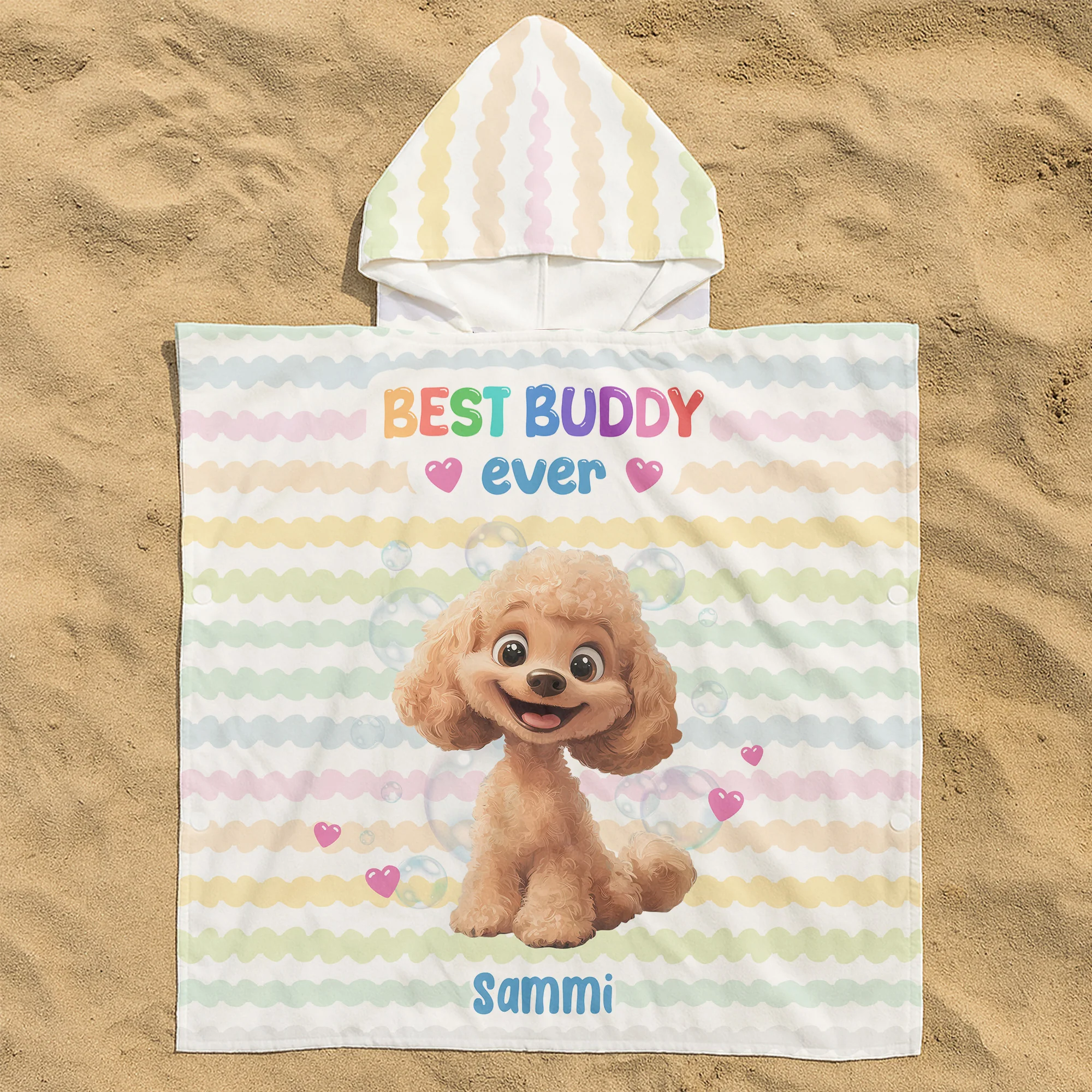Best Buddy Ever - Personalized Kids Hooded Towel - Image 2