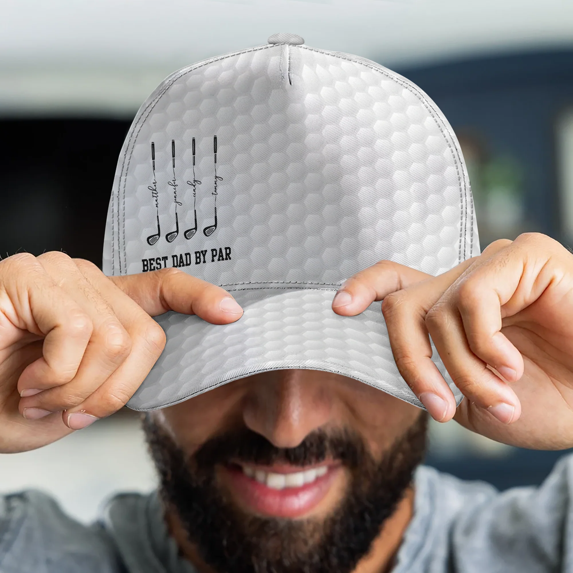 Best Dad By Par, Best Grandpa By Par - Personalized Cap - Image 4