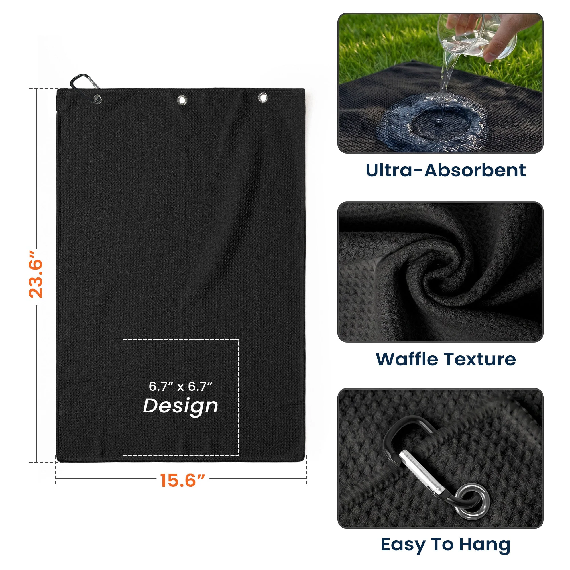 Best Dad By Par Faceless Sketch Line Art - Personalized Golf Towel - Image 7