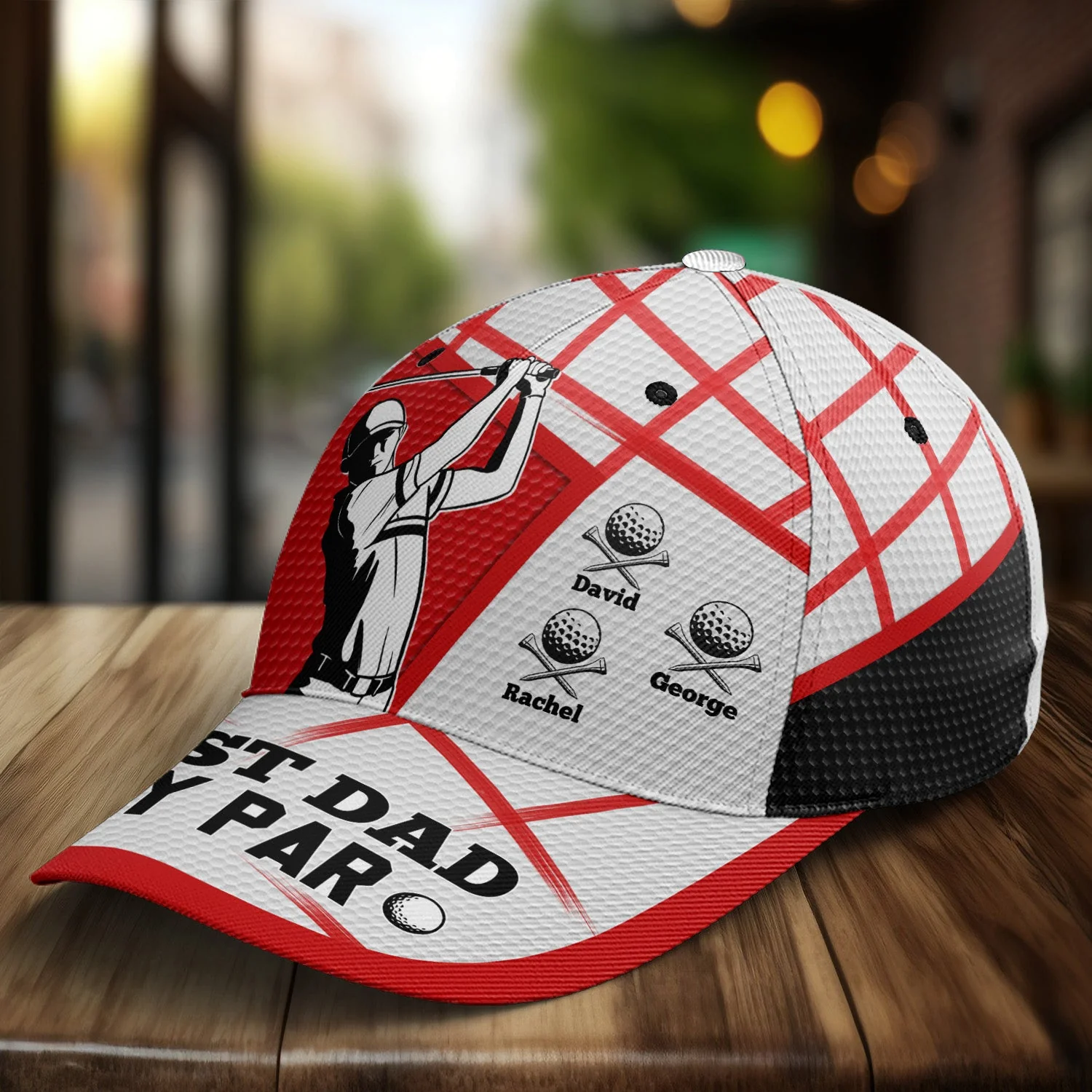 Best Dad By Par - Personalized Classic Cap - Image 2