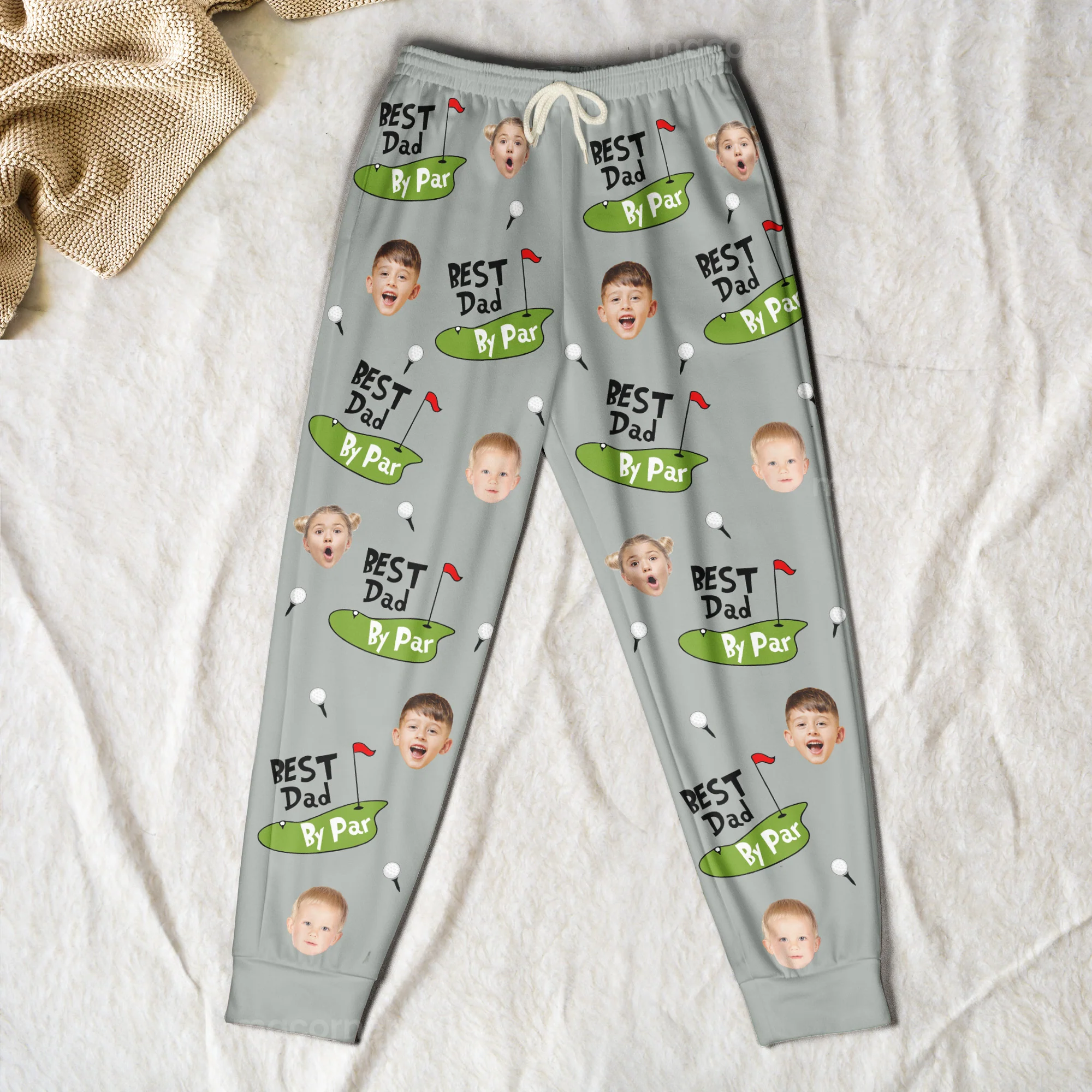 Best Dad By Par - Personalized Photo Sweatpants - Image 4