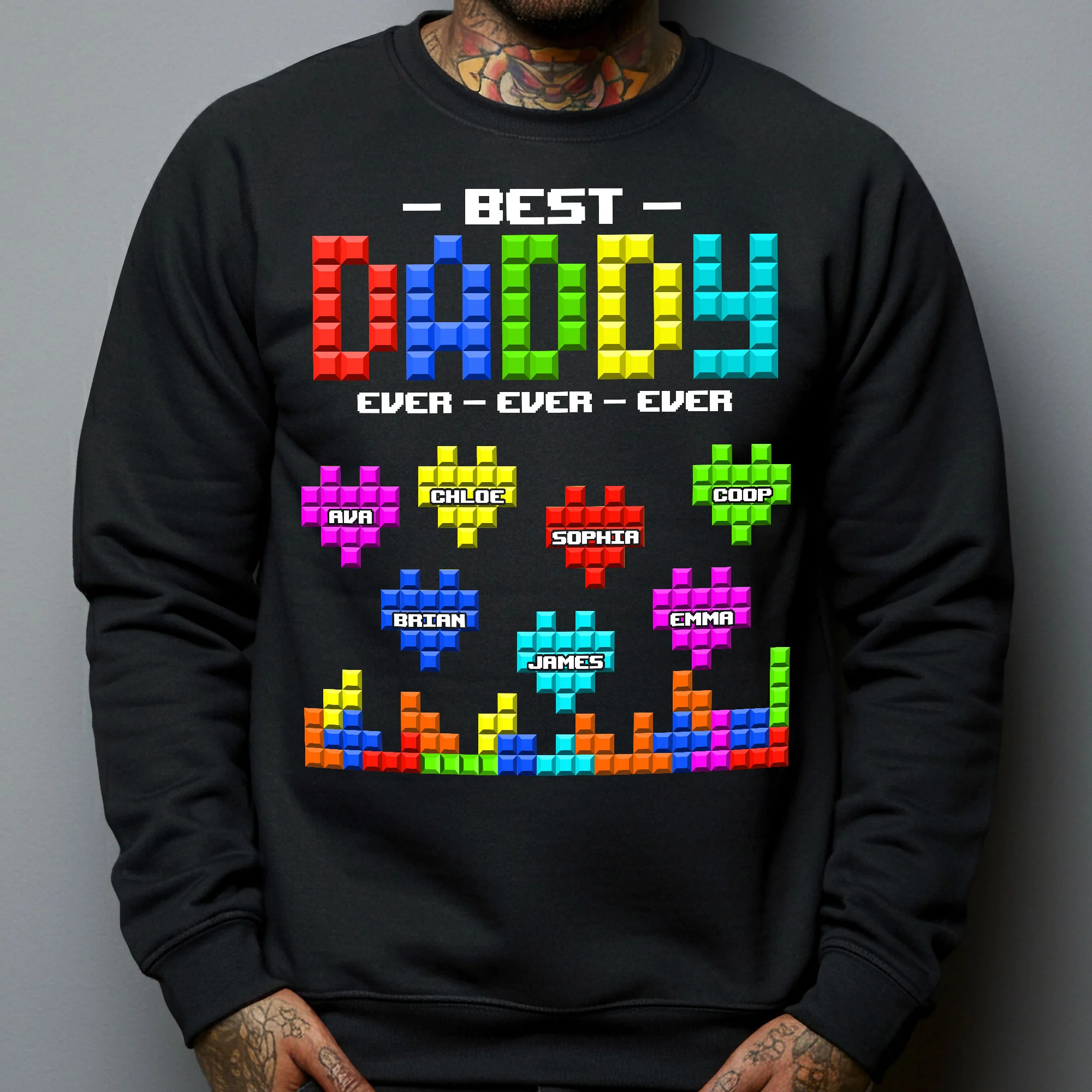 Best Dad Ever Block Puzzle - Personalized Shirt - Image 4
