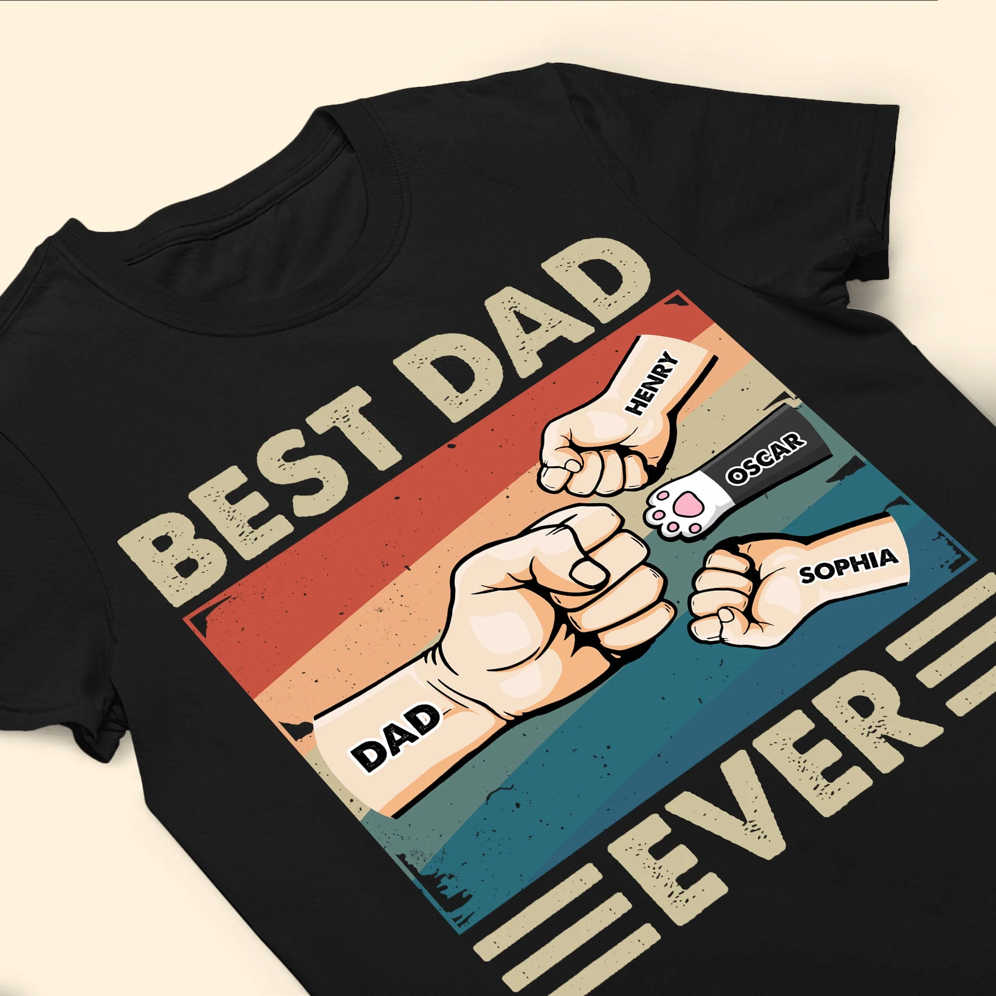 Best Dad Ever - Cartoon Version - Personalized Shirt Father's Day - Image 3