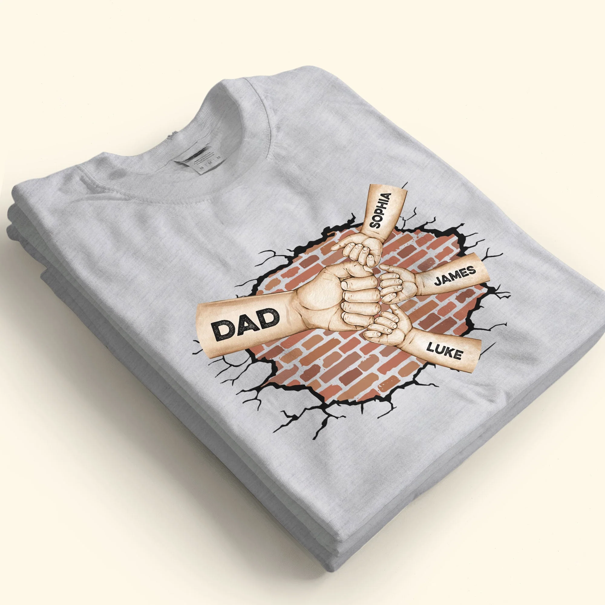 Best Dad Ever Custom Fist Bump - Personalized Shirt - Image 3
