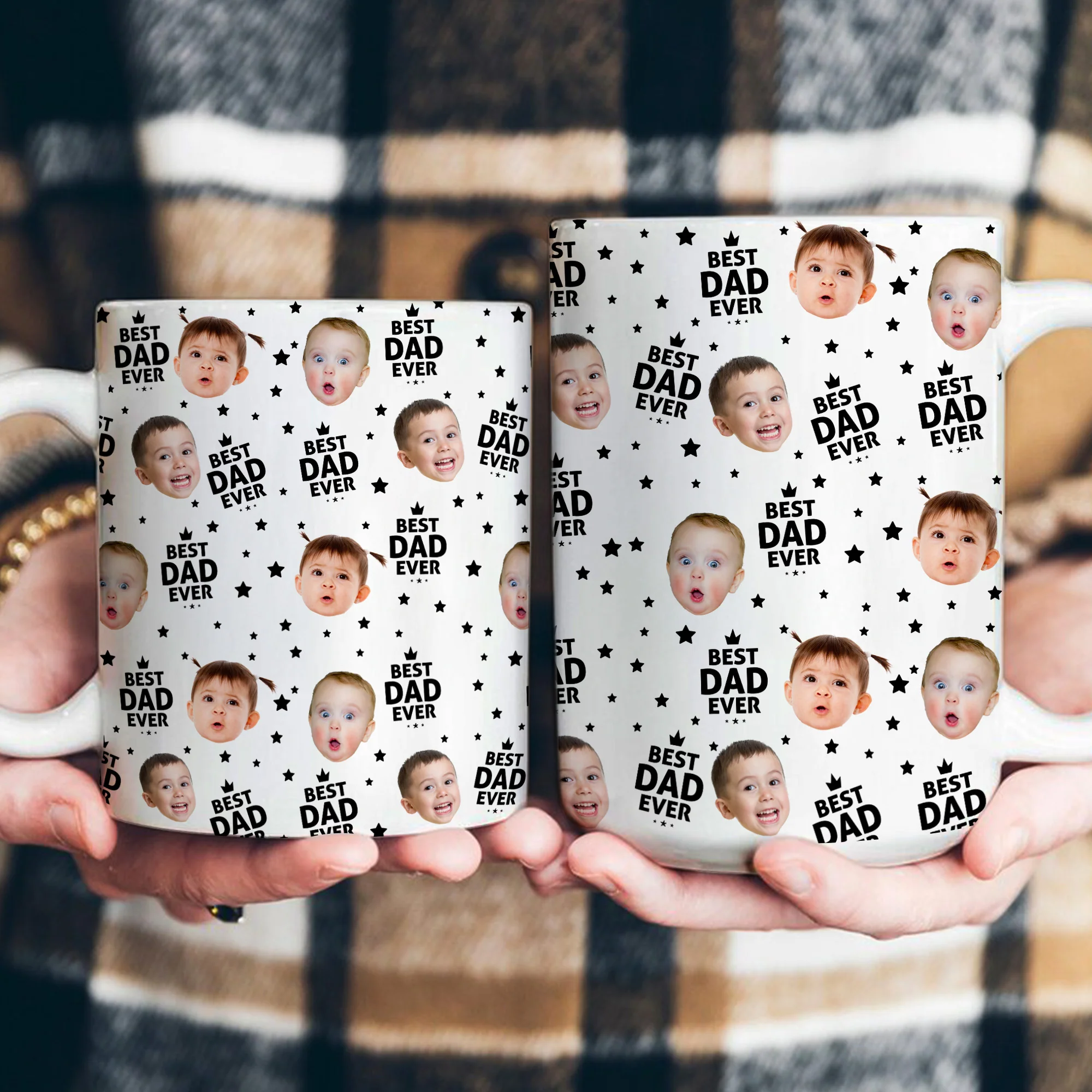 Best Dad Ever Custom Funny Kid Face Father's Day Gift For Dad, Husband, Grandpa - Personalized Mug - Image 5