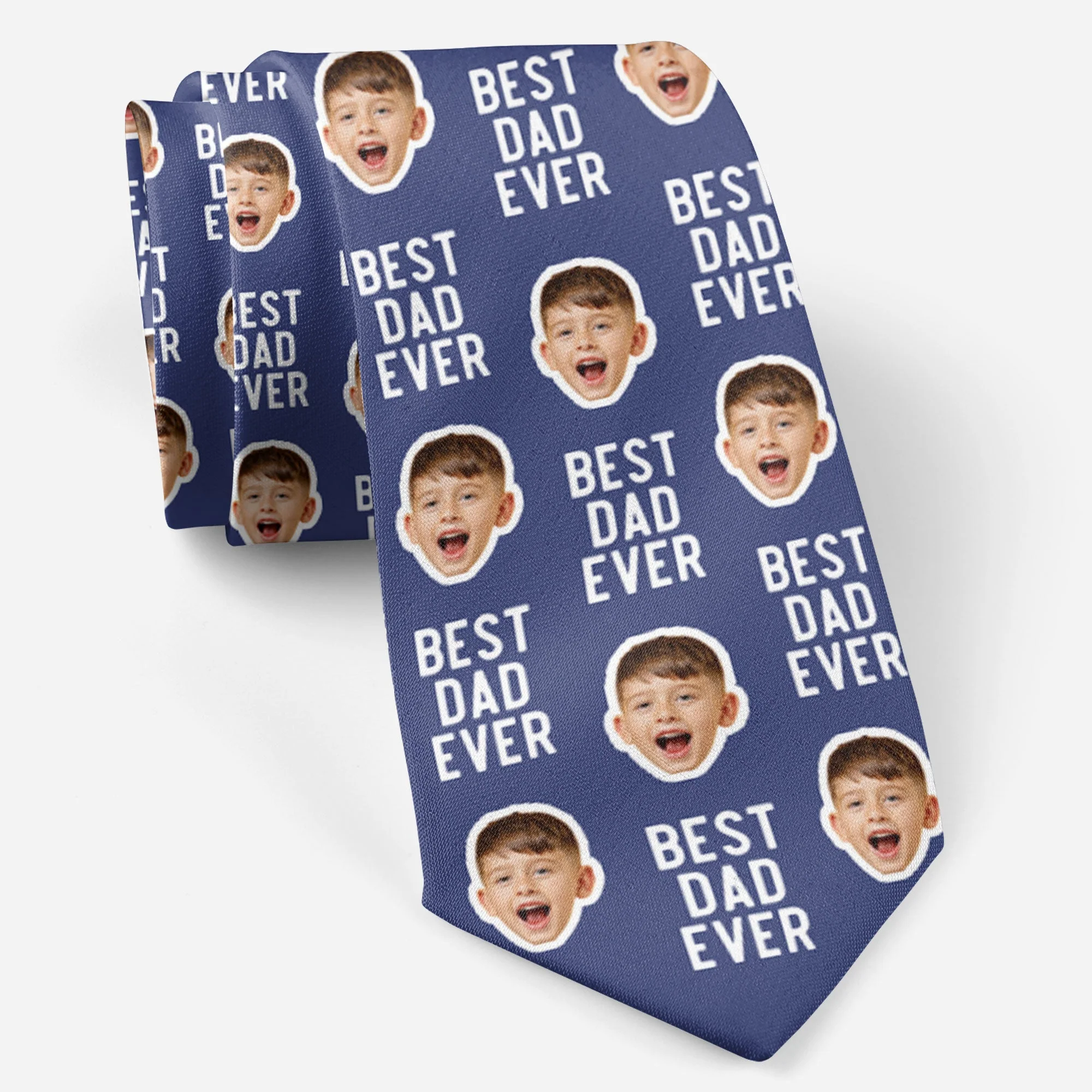 Best Dad Ever Custom Kid Face Photo - Custom Photo Tie - Image 5