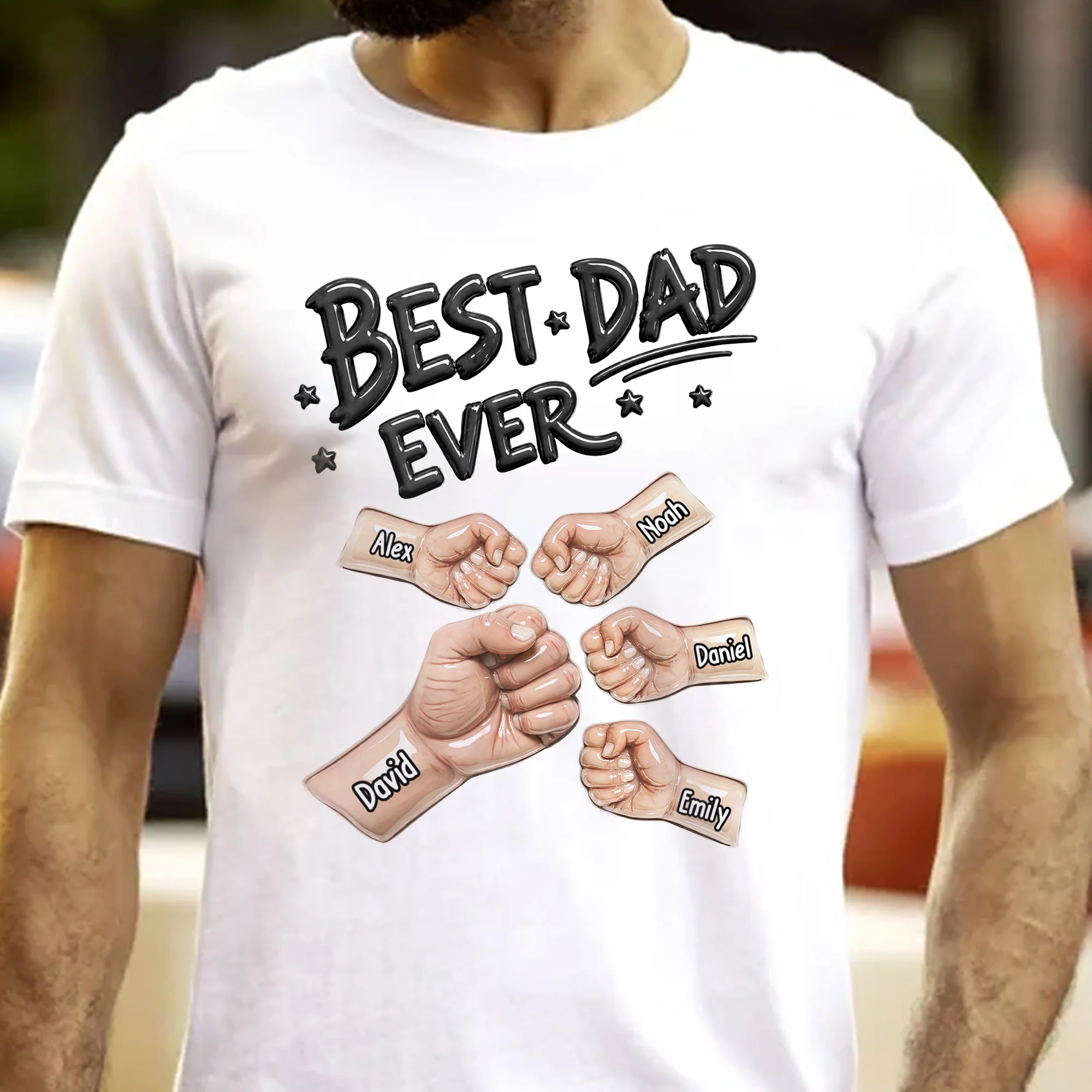 Best Dad Ever Fist Bump New Version Father's Day Gift For Husband, Dad - Personalized Shirt - Image 3