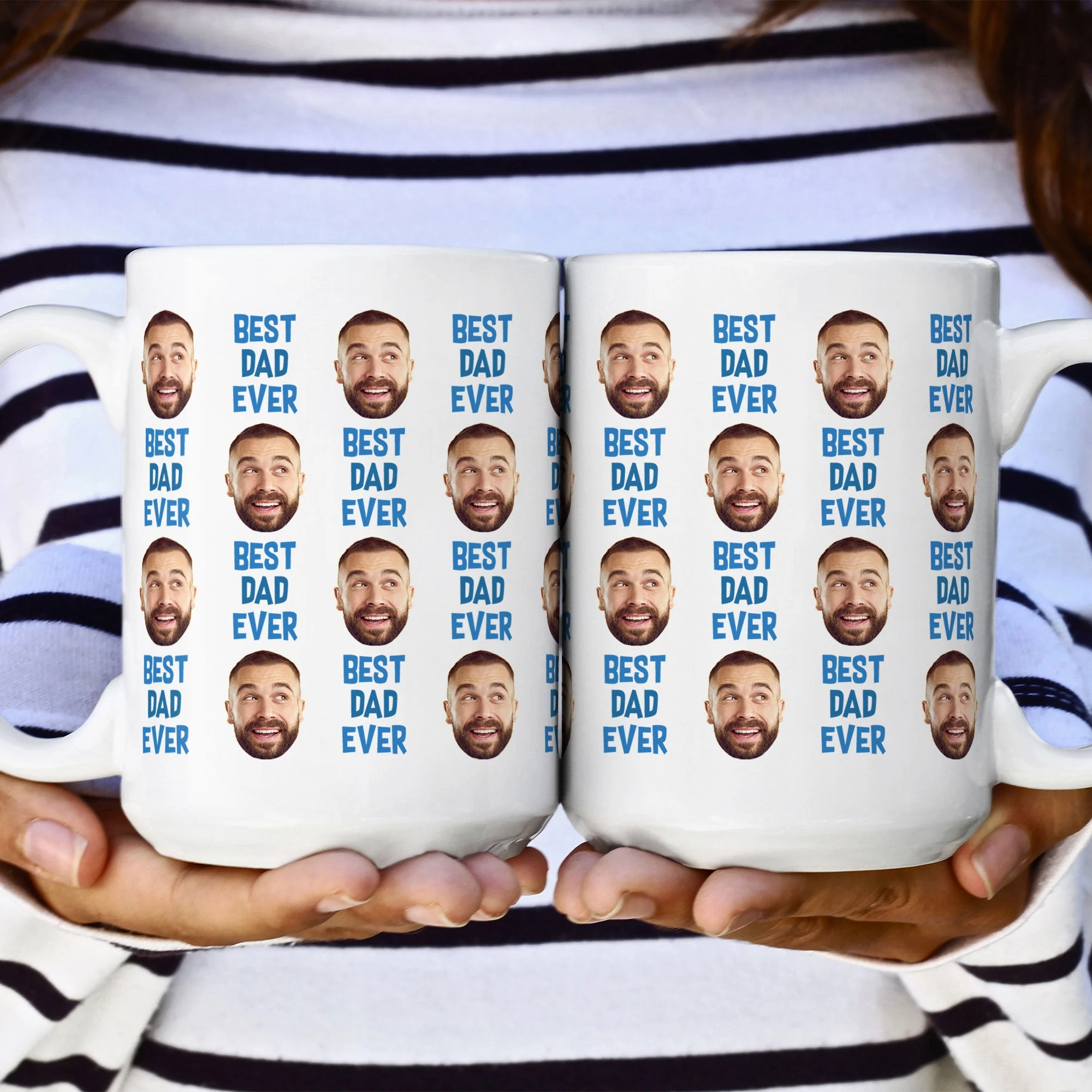 Best Dad Ever Gift For Dad Custom Face - Personalized Photo Mug - Image 2