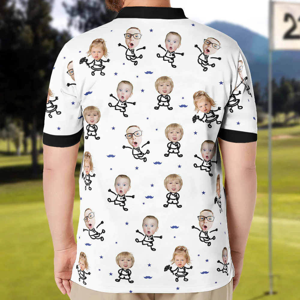 Best Dad Ever Gift For Dad, Grandpa - Personalized Photo Polo Shirt - Image 4