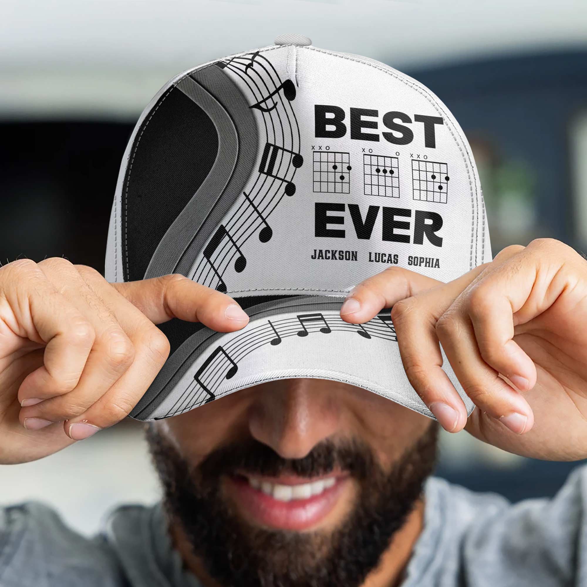 Best Dad Ever Guitar Lover - Personalized Cap - Image 4