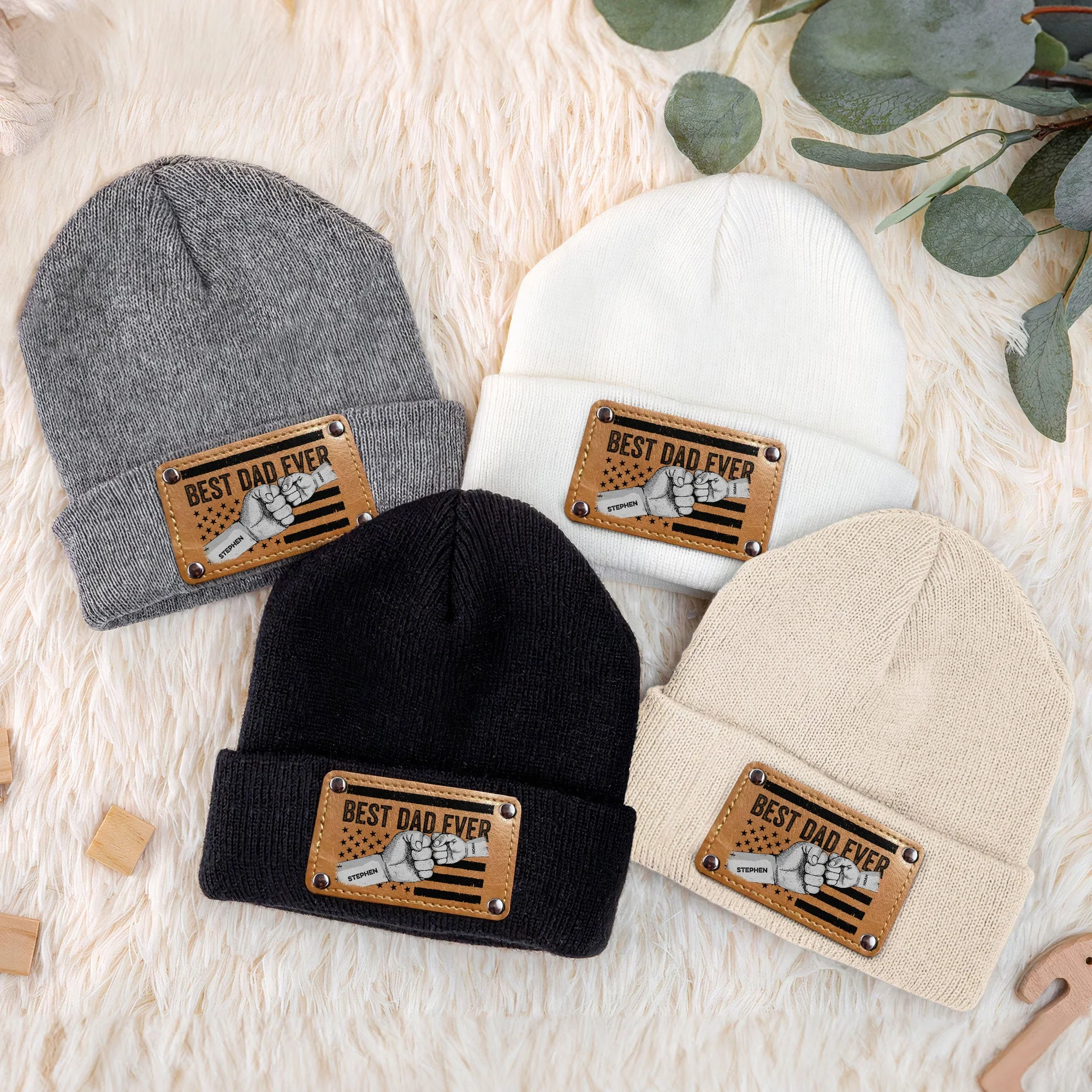 Best Dad Ever - Personalized Beanie - Image 2
