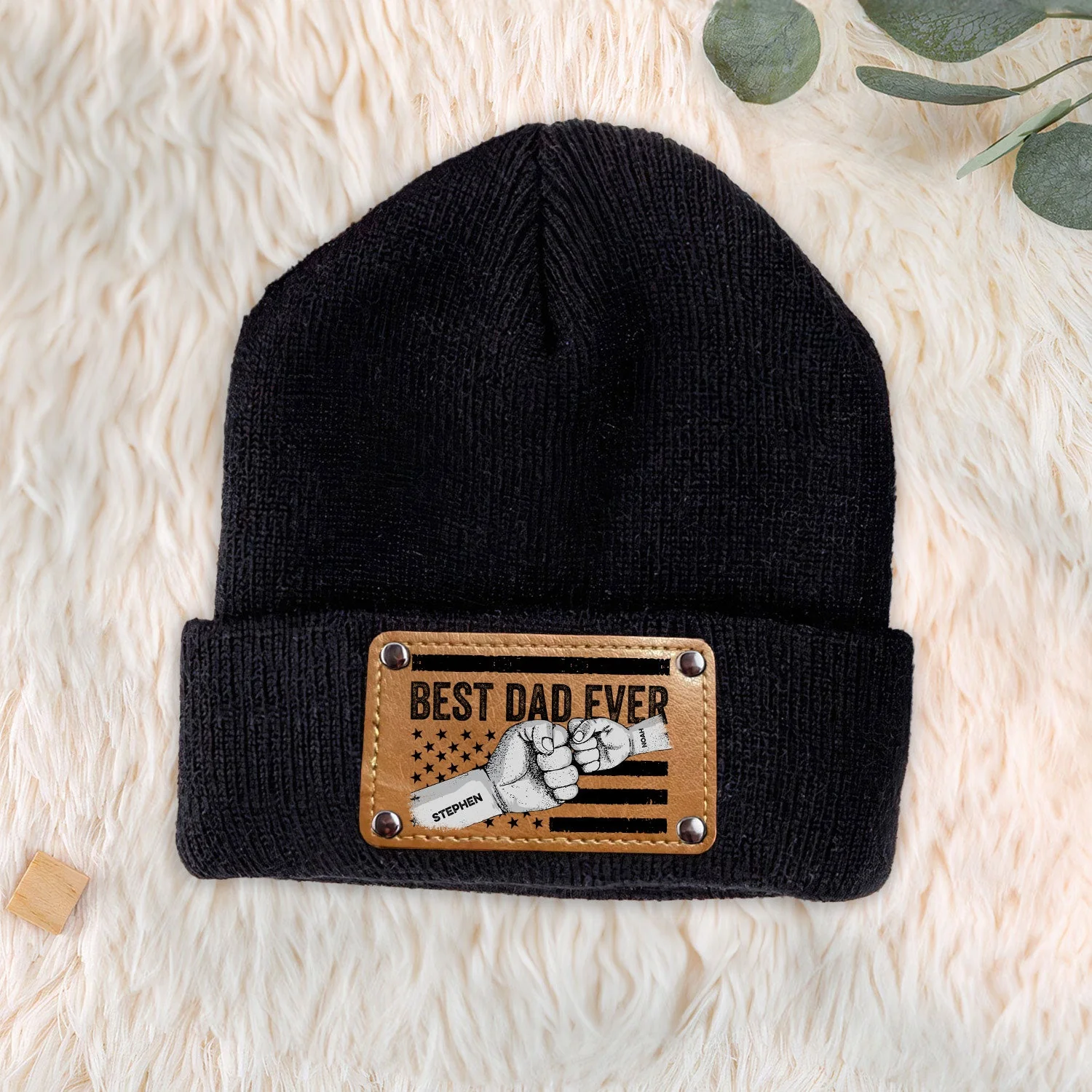Best Dad Ever - Personalized Beanie - Image 3