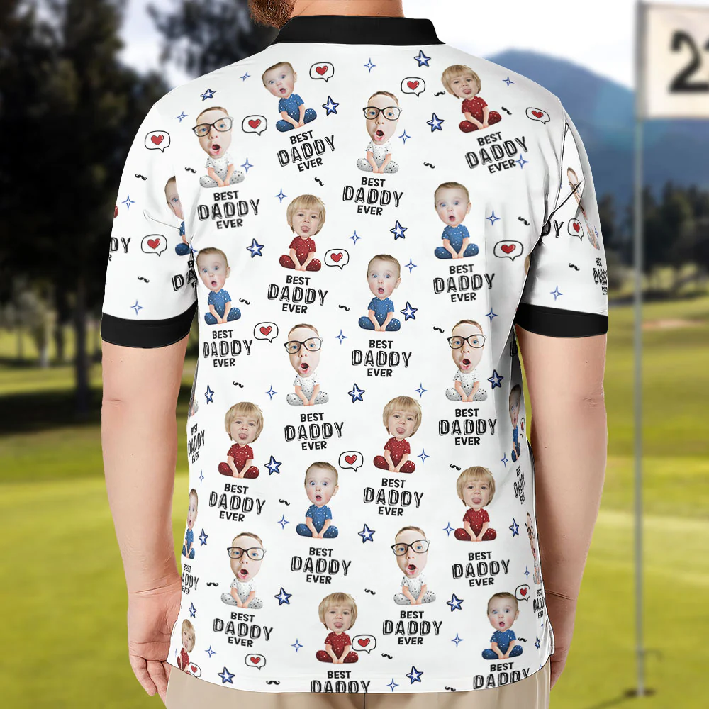 Best Dad Ever - Personalized Photo Polo Shirt - Image 4
