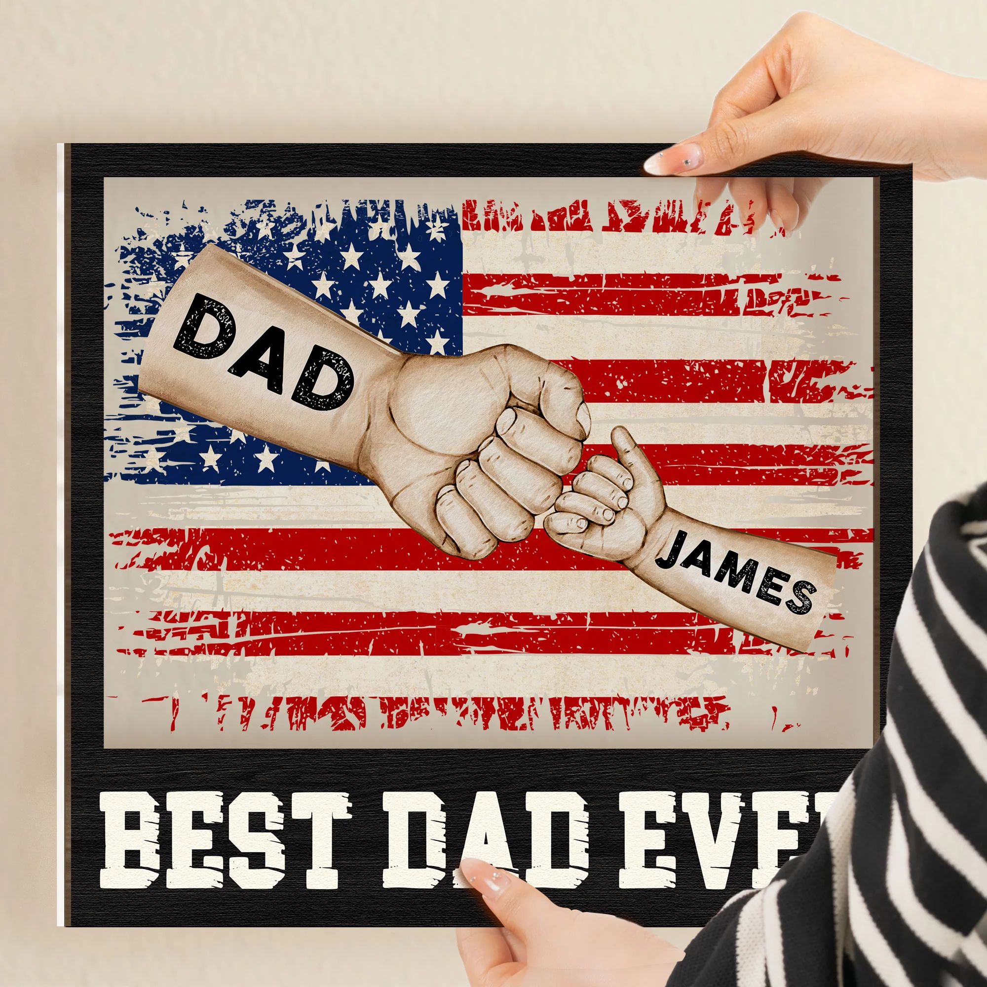 Best Dad Ever - Personalized Wood And Acrylic Wall Art - Image 2