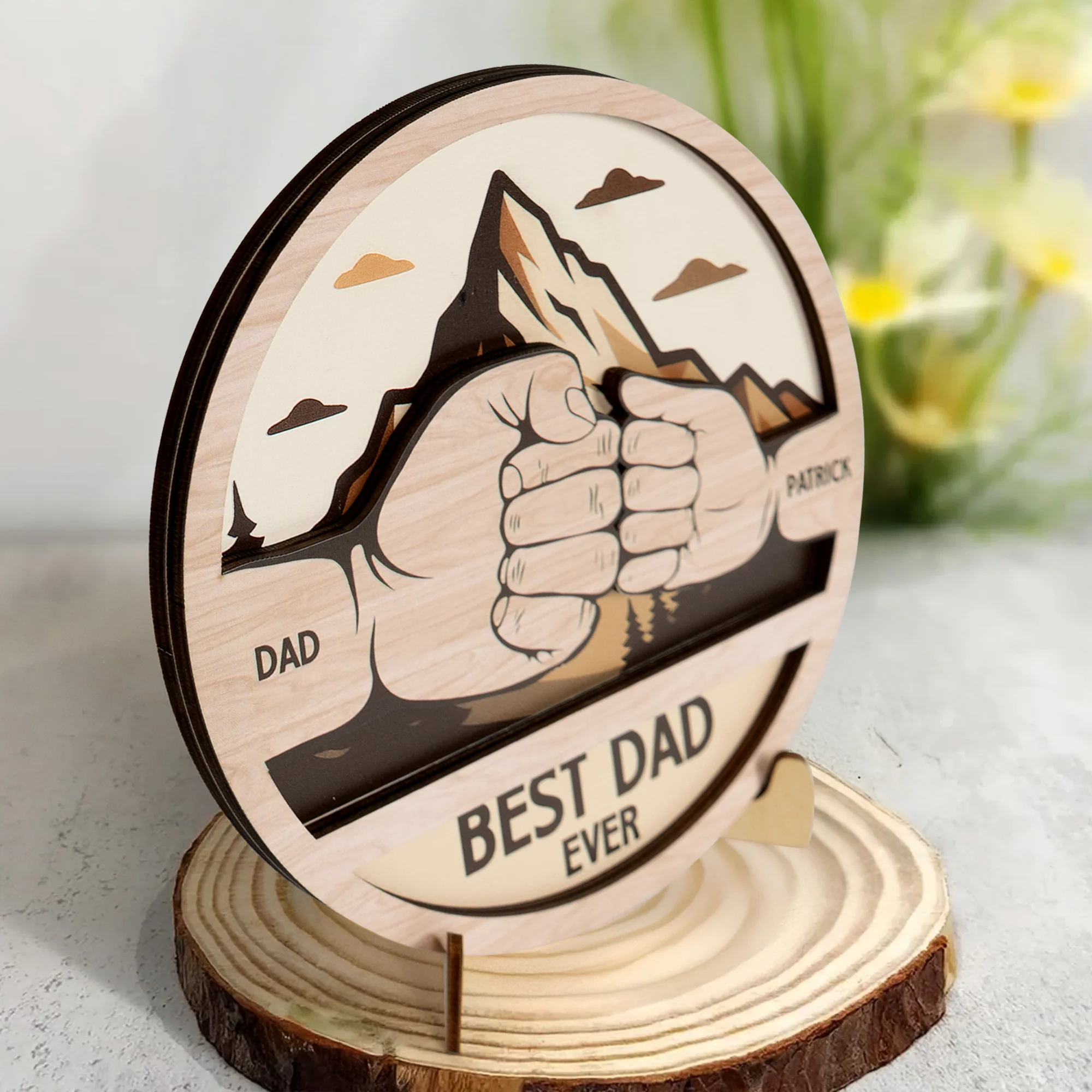 Best Dad Ever - Personalized Wooden Plaque - Image 2
