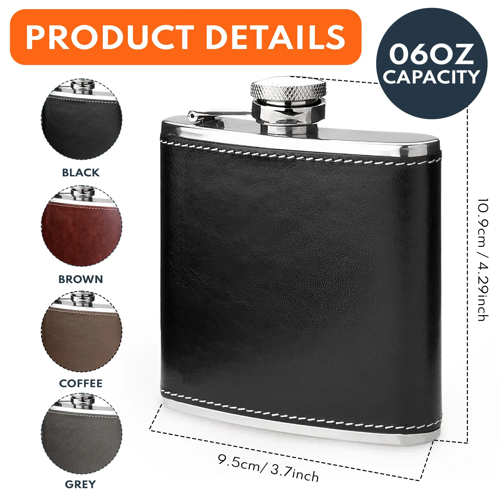 Best Dad Ever Star - Personalized Leather Flask - Image 6