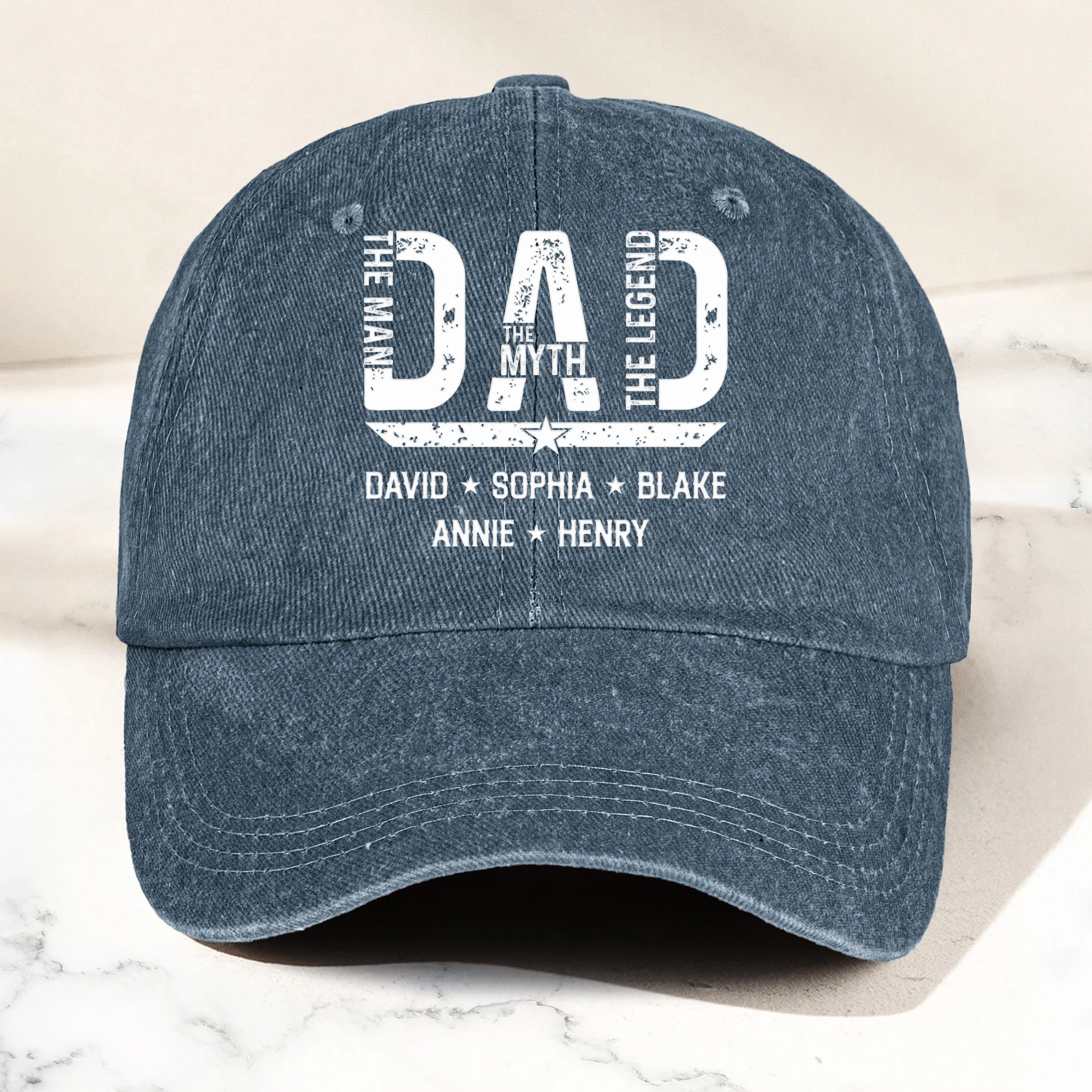 Best Dad Ever The Man, The Myth, The Legend - Personalized Cap - Image 2