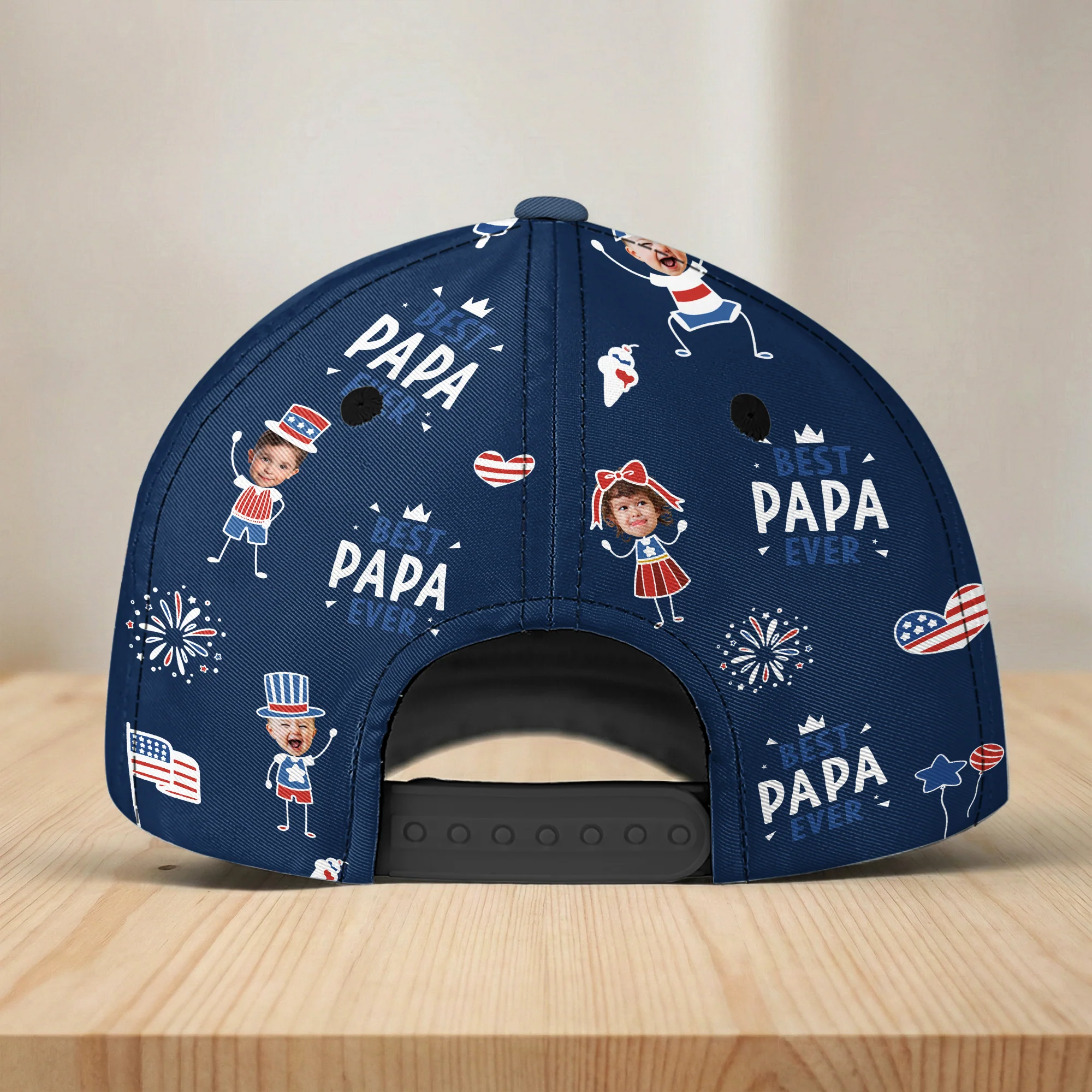 Best Dad Ever USA Flag - Personalized Cap - Image 5