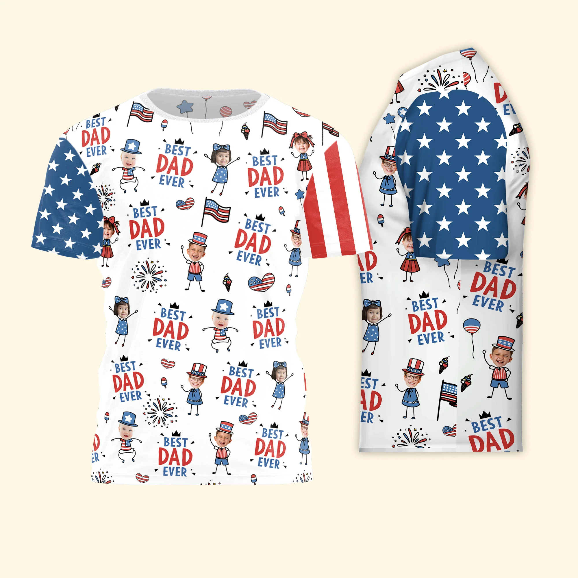 Best Dad Ever Usa Flag - Personalized Shirt - Image 8