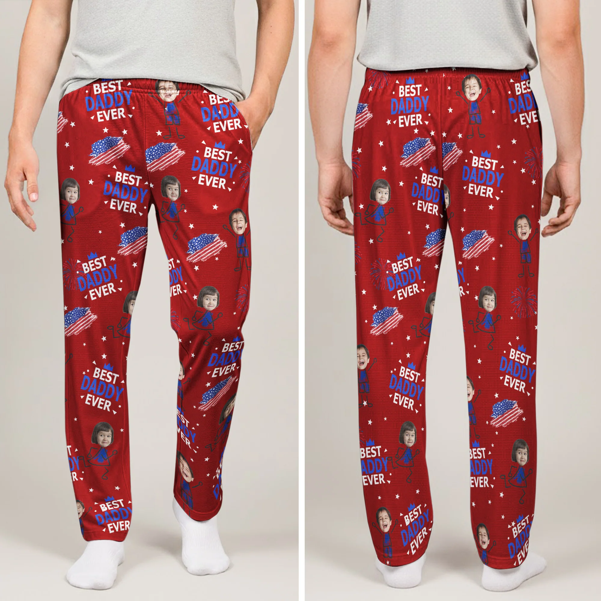 Best Dad Grandpa Ever Custom Photo - Personalized Lounge Pants - Image 8