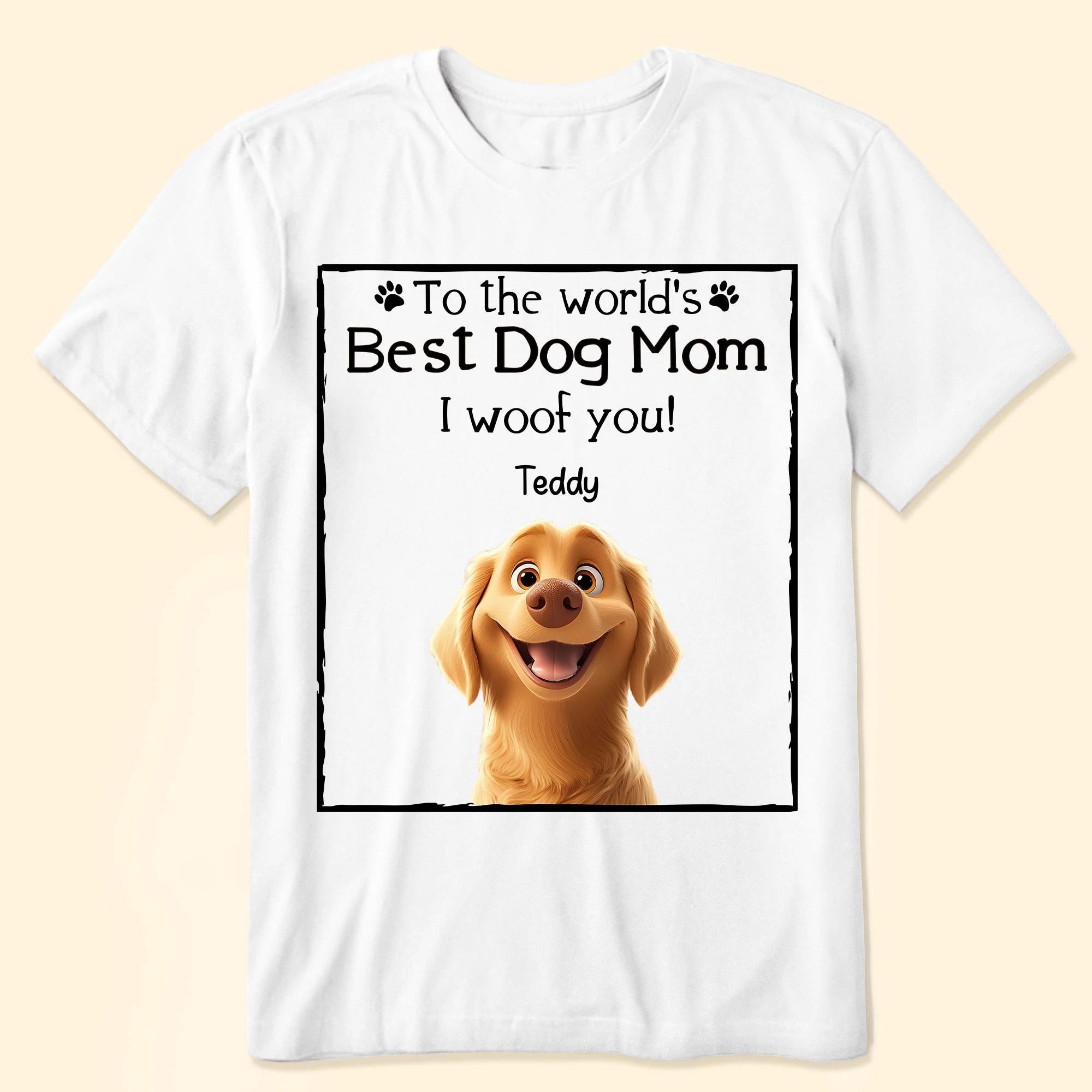 Best Dog Mom I Woof You - Personalized Shirt - Image 3