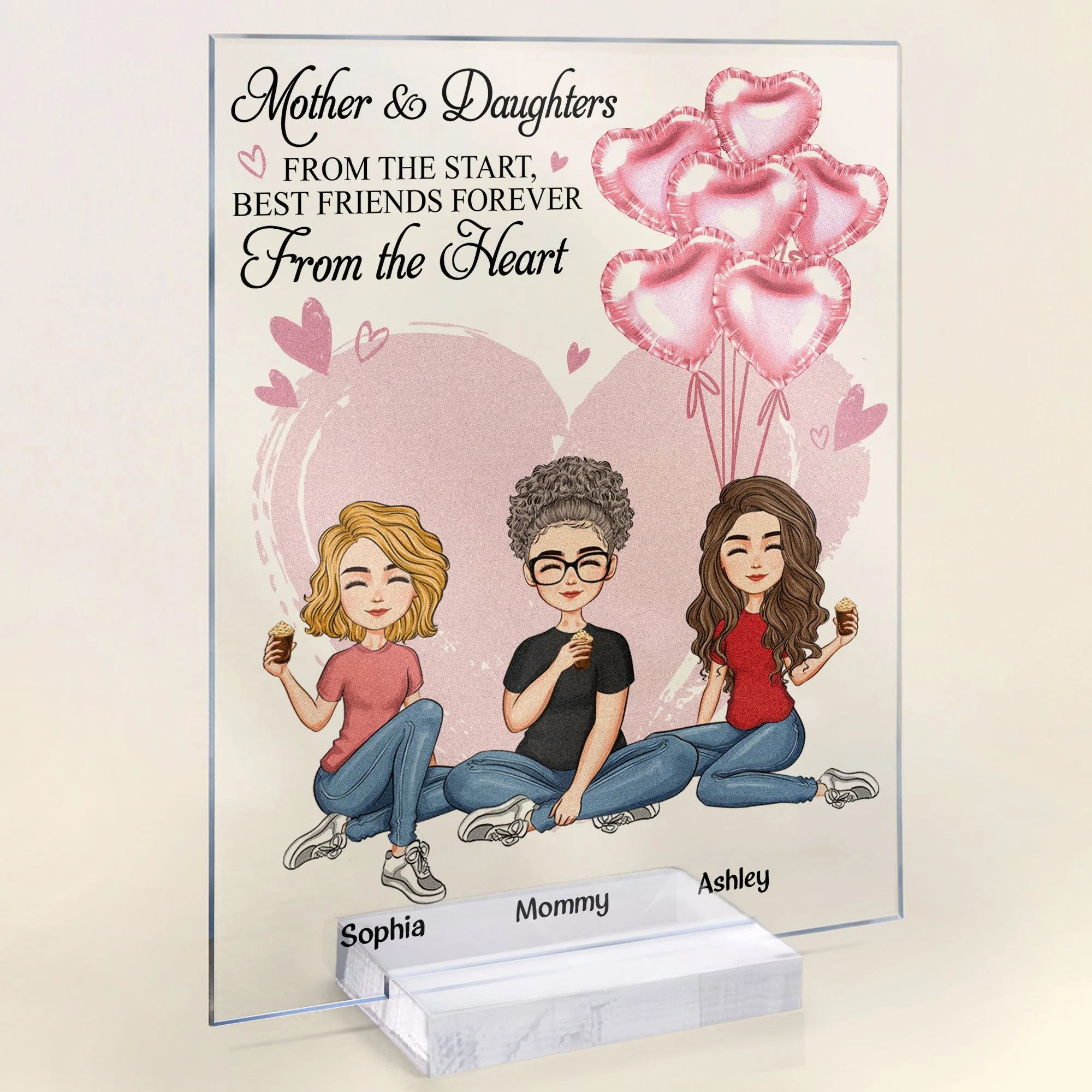 Best Friends Forever From The Heart - Personalized Acrylic Plaque - Mother's Day, Loving, Birthday Gift For Mom, Mother, Mama