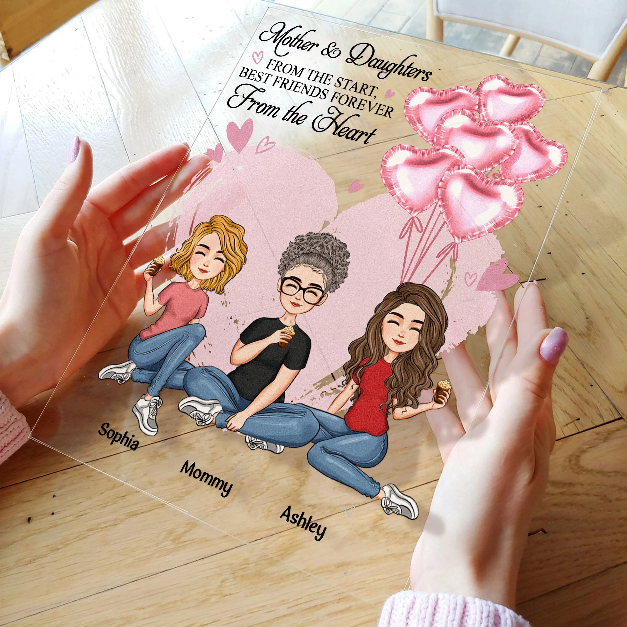 Best Friends Forever From The Heart - Personalized Acrylic Plaque - Mother's Day, Loving, Birthday Gift For Mom, Mother, Mama - Image 2