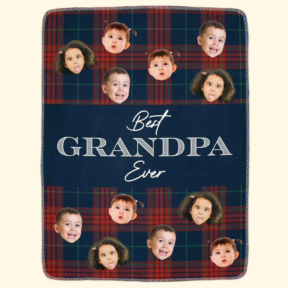 Best Grandpa Ever - Personalized Photo Blanket - Image 2