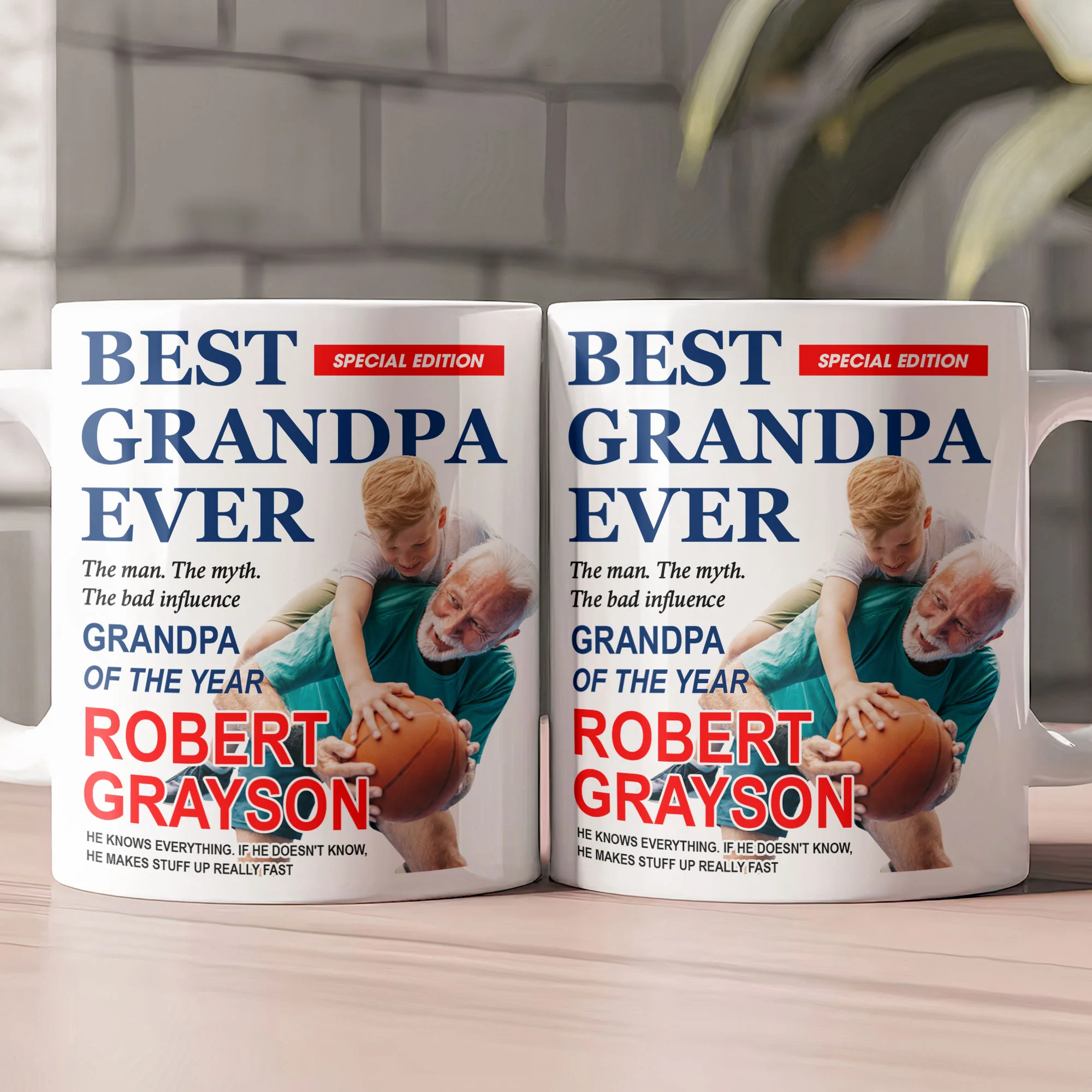 Best Grandpa Ever Special Edition - Personalized Photo Mug - Image 2