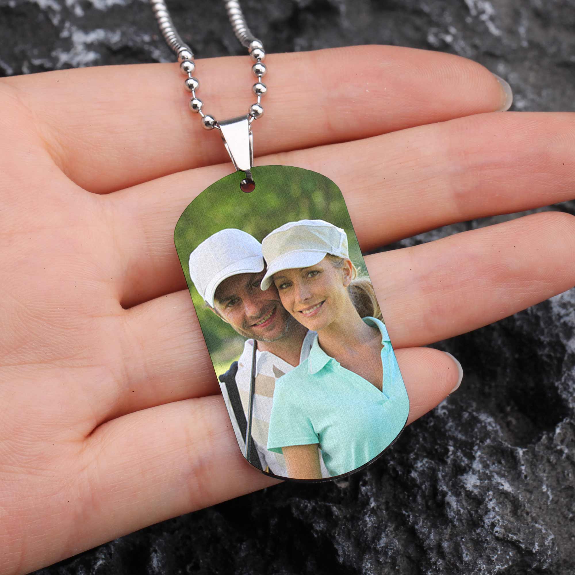 Best Husband By Par - Personalized Photo Dog Tag Necklace - Image 5