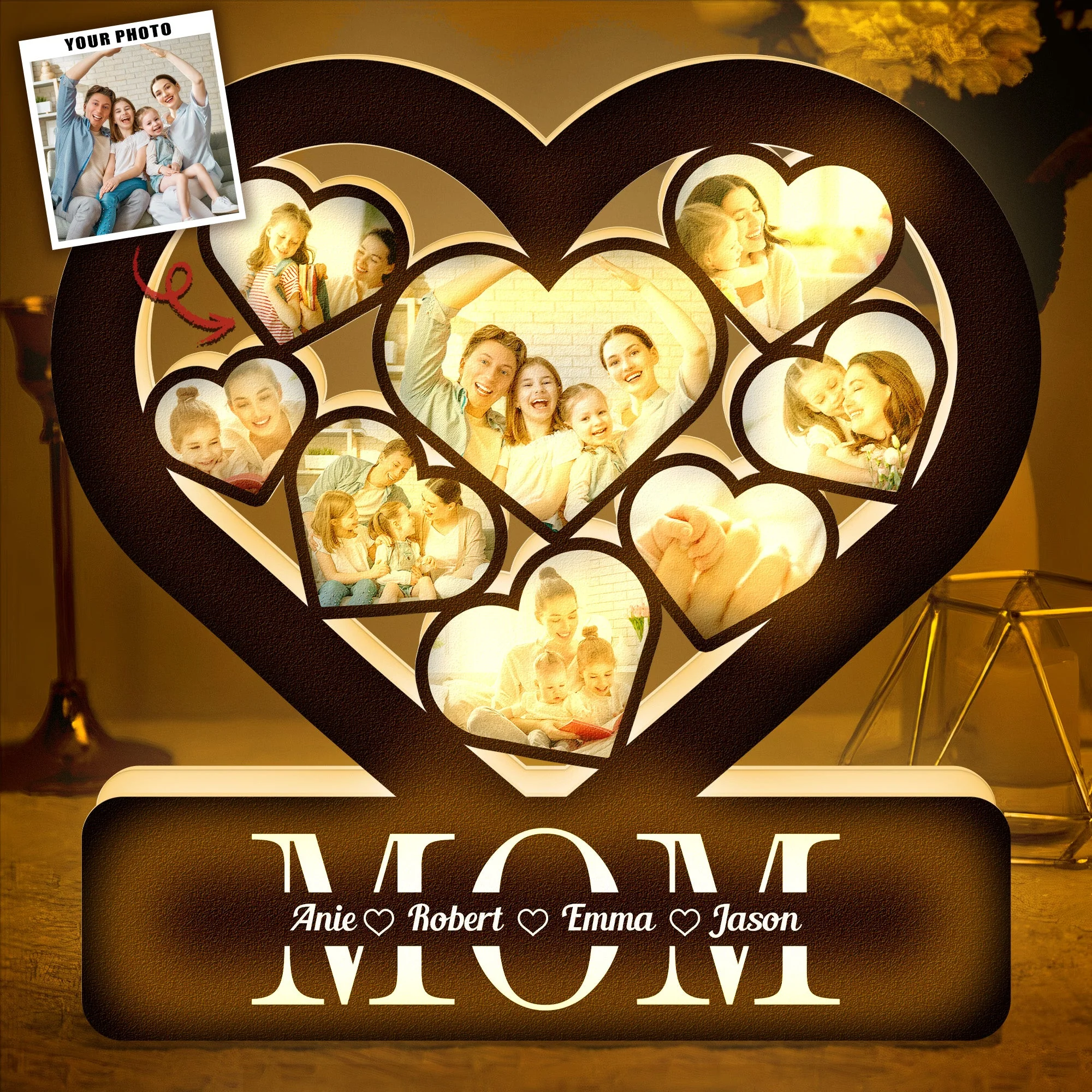 Best Mom Custom Multi Photo Mother's Day - Personalized Light Box