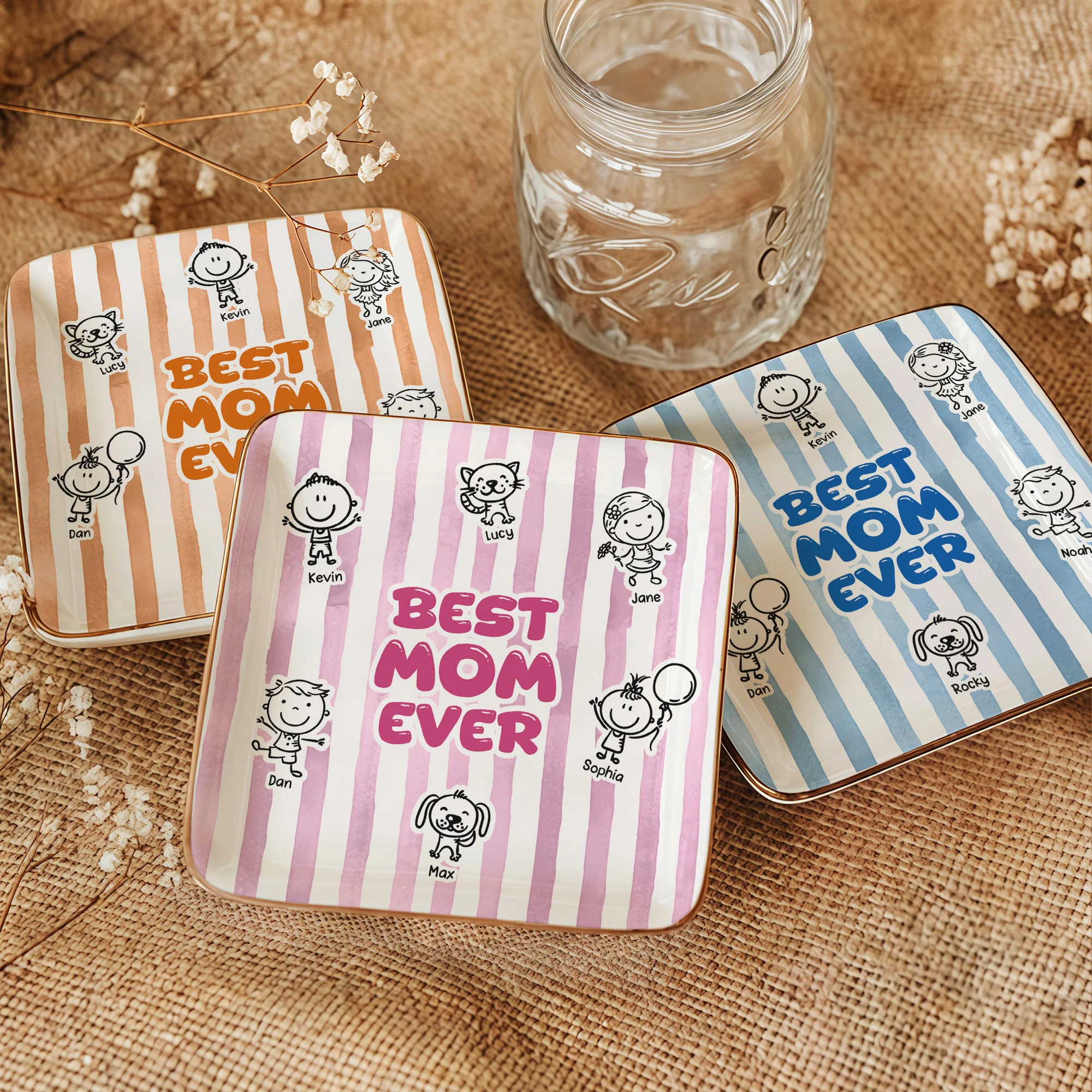 Best Mom Ever Doodle - Personalized Jewelry Dish - Image 2