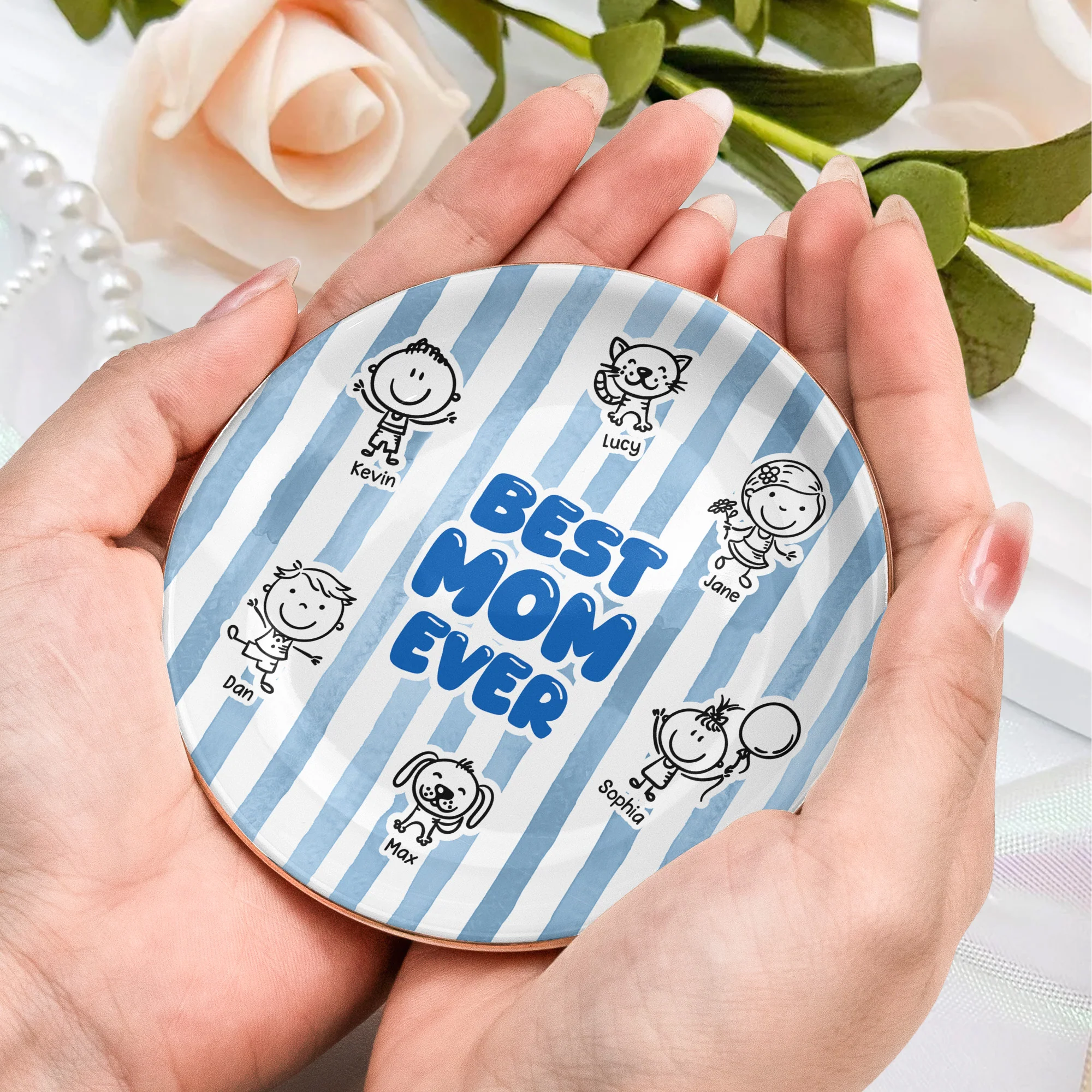 Best Mom Ever Doodle - Personalized Jewelry Dish - Image 7