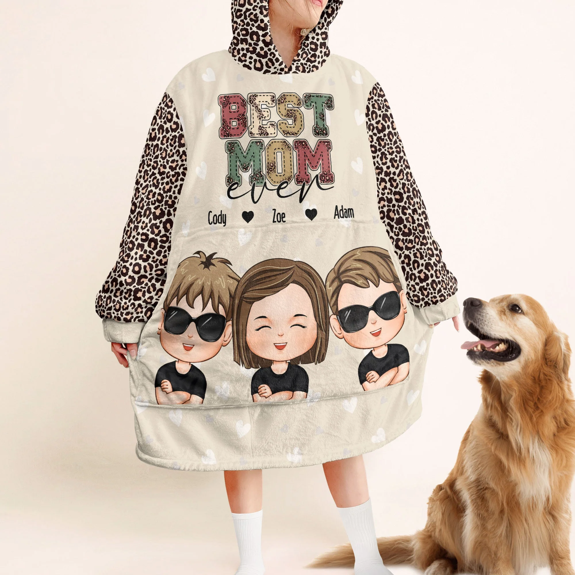 Best Mom Ever - Personalized Oversized Blanket Hoodie - Mother's Day Birthday Gift For Mom, Wife - Image 2