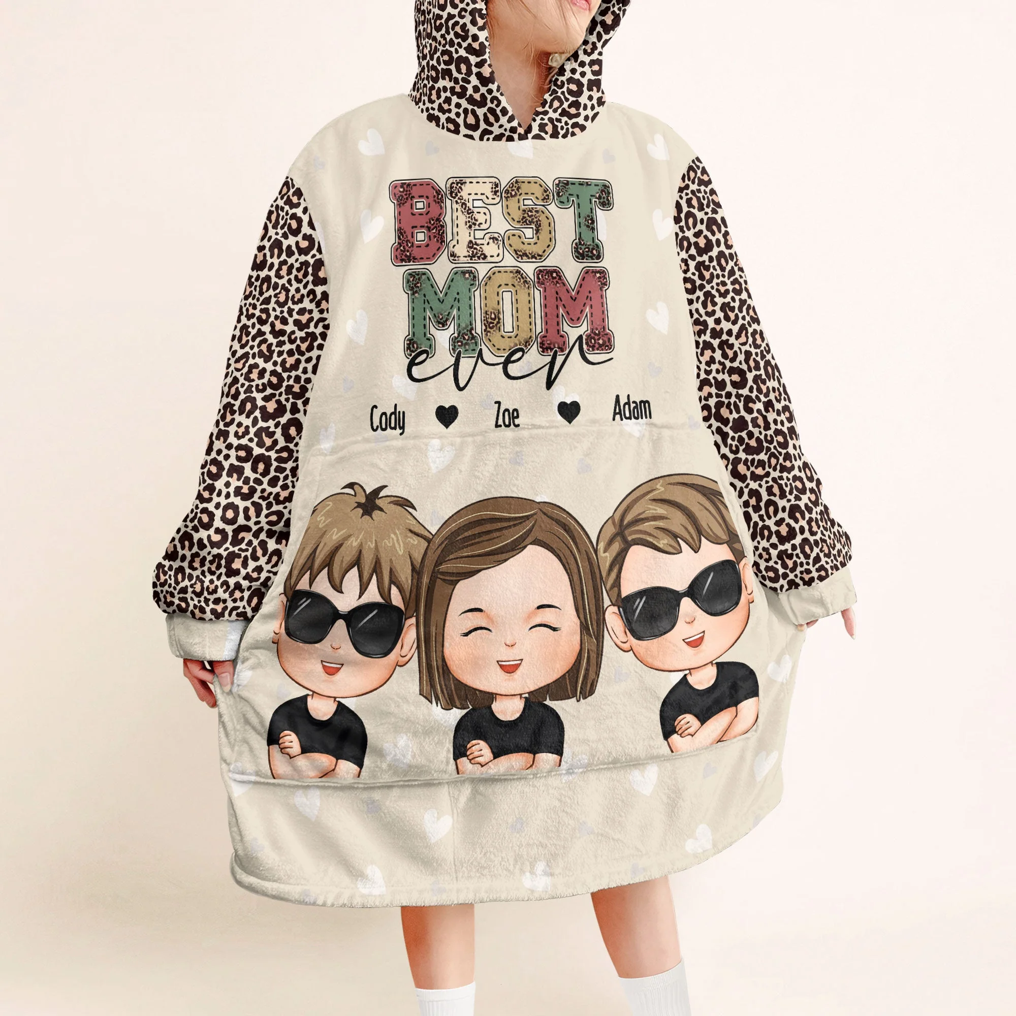 Best Mom Ever - Personalized Oversized Blanket Hoodie - Mother's Day Birthday Gift For Mom, Wife - Image 3