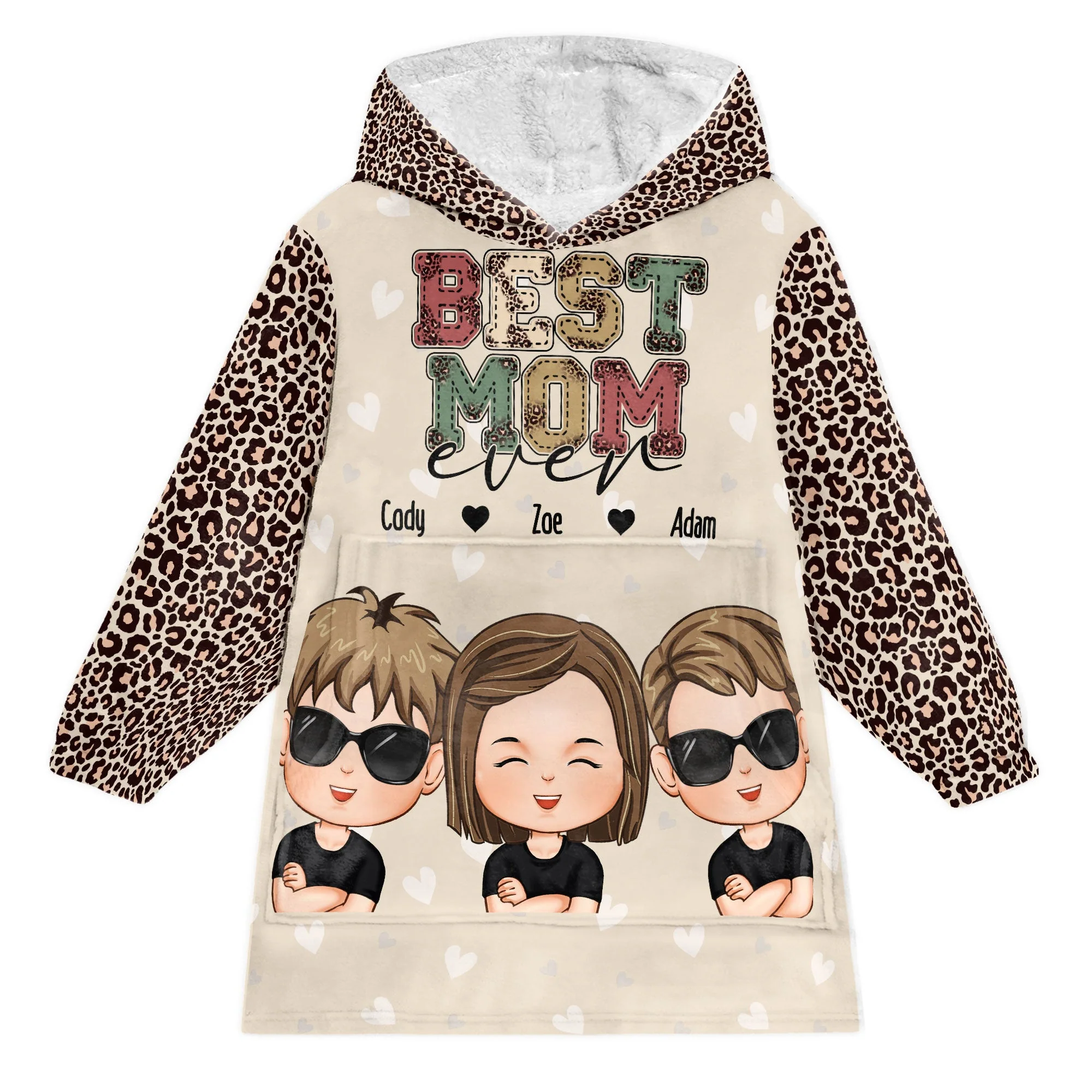 Best Mom Ever - Personalized Oversized Blanket Hoodie - Mother's Day Birthday Gift For Mom, Wife - Image 5