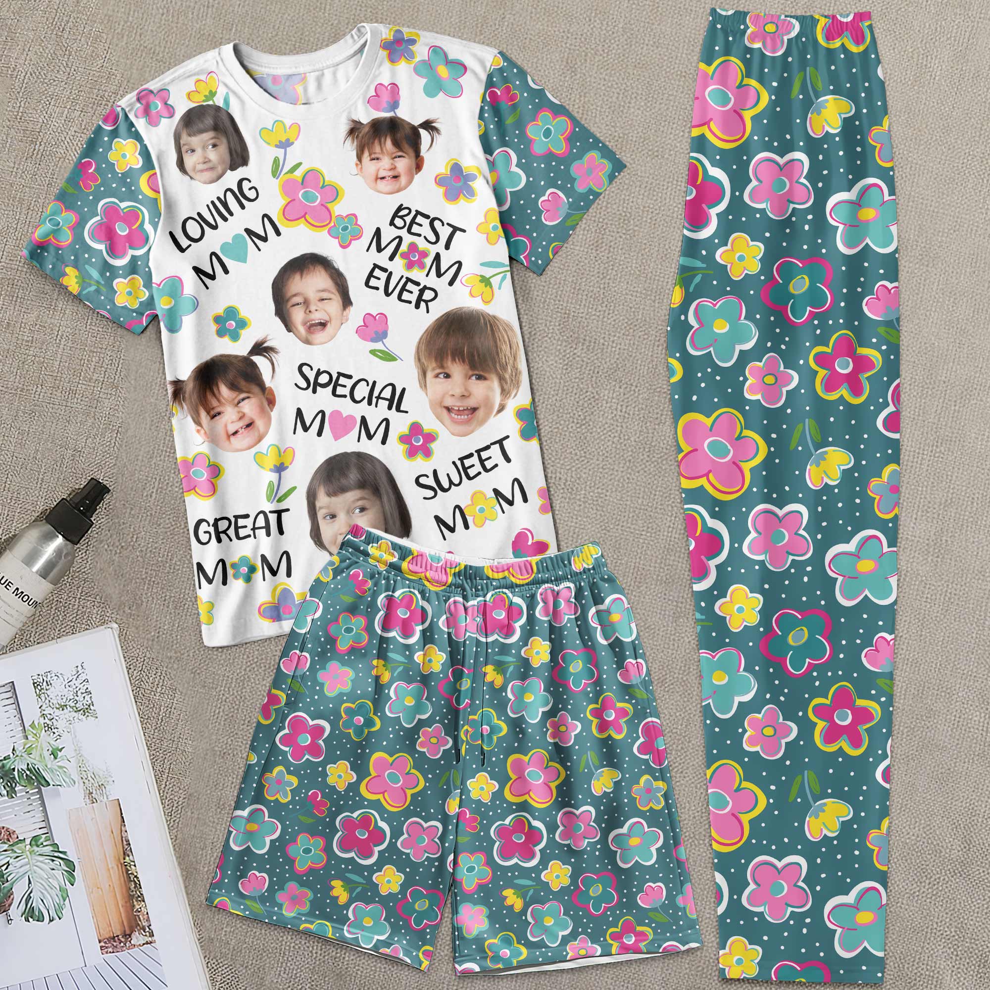 Best Mom Ever - Personalized Photo Pajama Shorts Set - Image 6