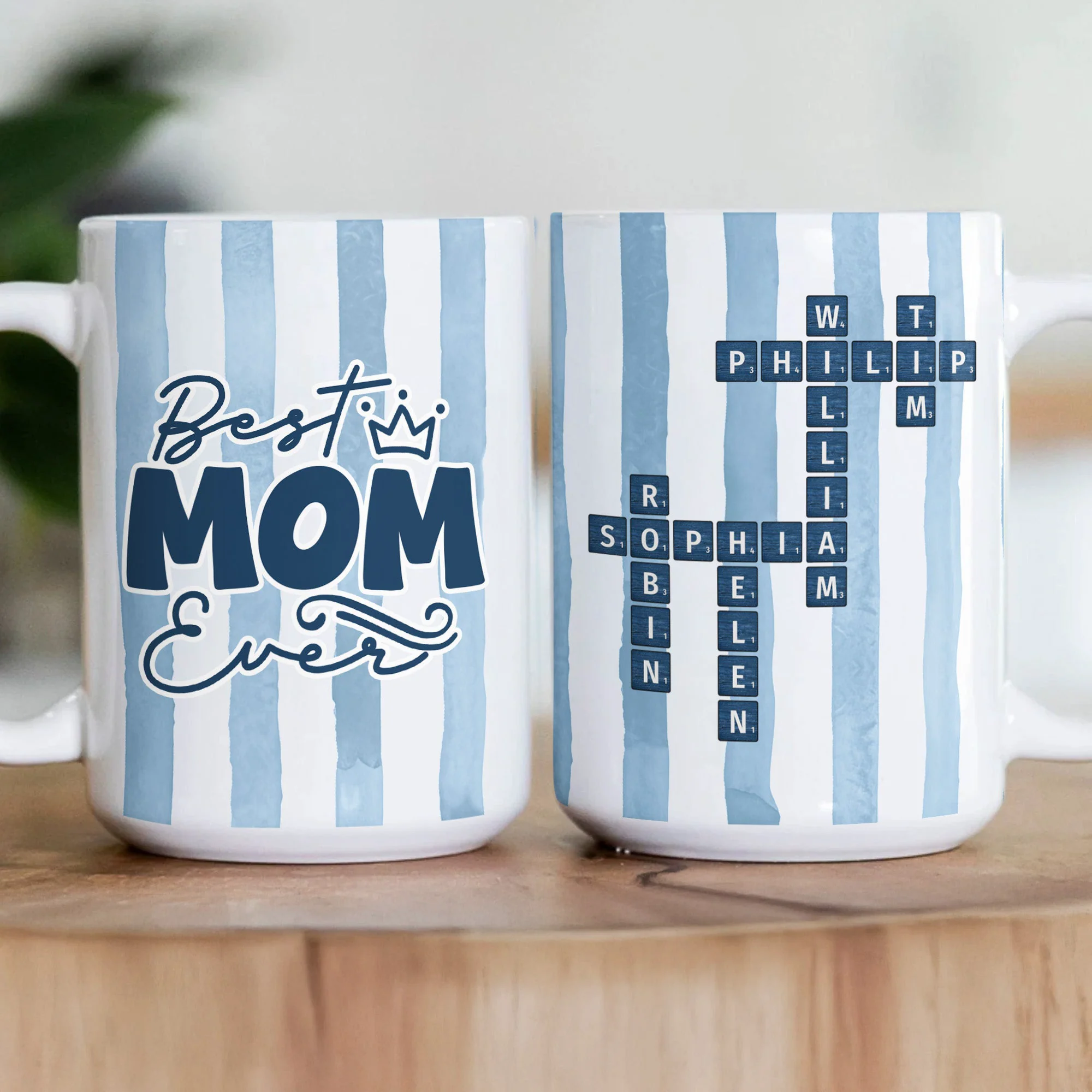Best Mom Ever Watercolor Scrabble - Personalized Mug - Image 3