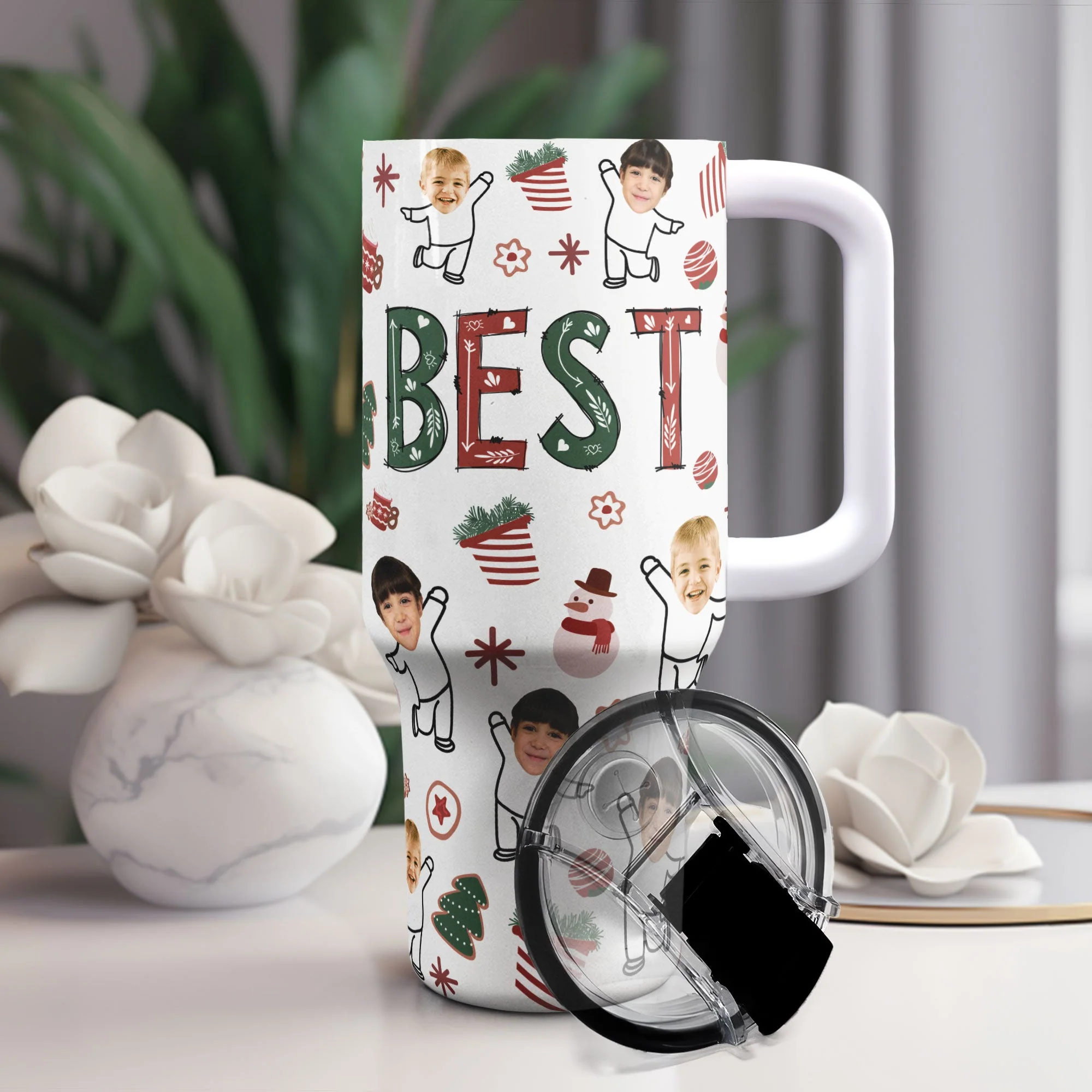 Best Nana - Personalized Photo 40oz Tumbler With Straw - Image 3